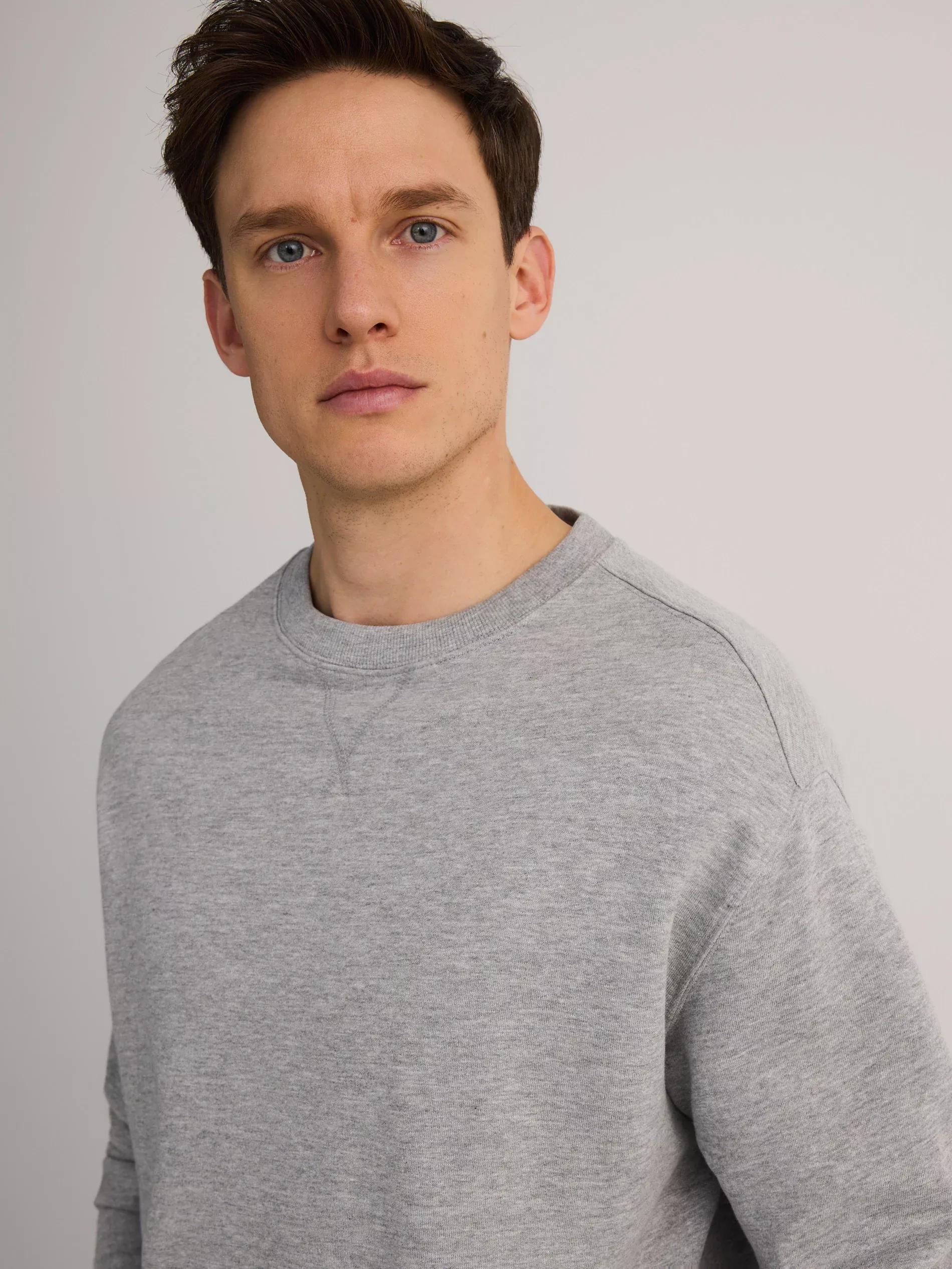 Grey Oversized Sweatshirt With High Cotton Content, , large image number 0