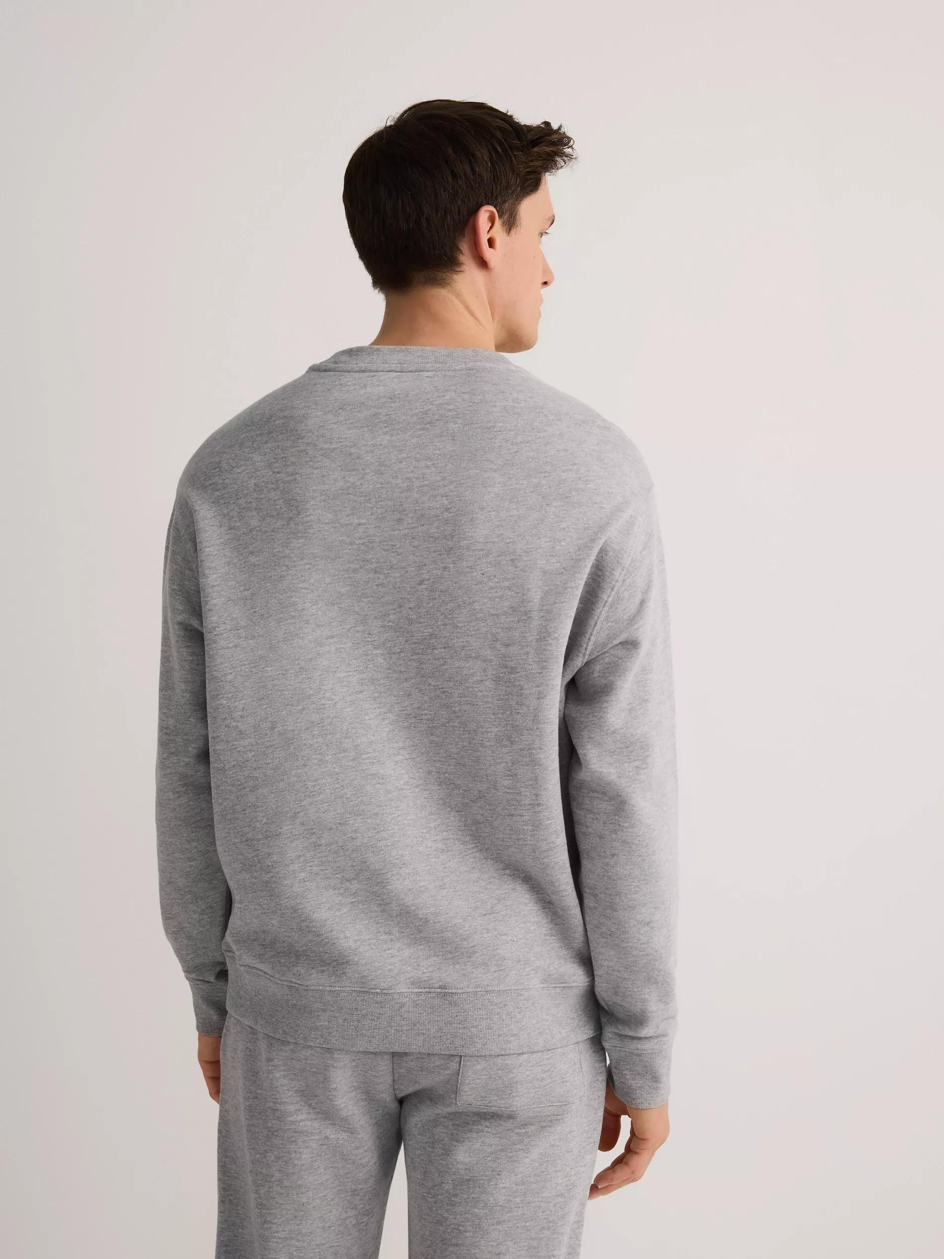 Grey Oversized Sweatshirt With High Cotton Content, , large image number 3