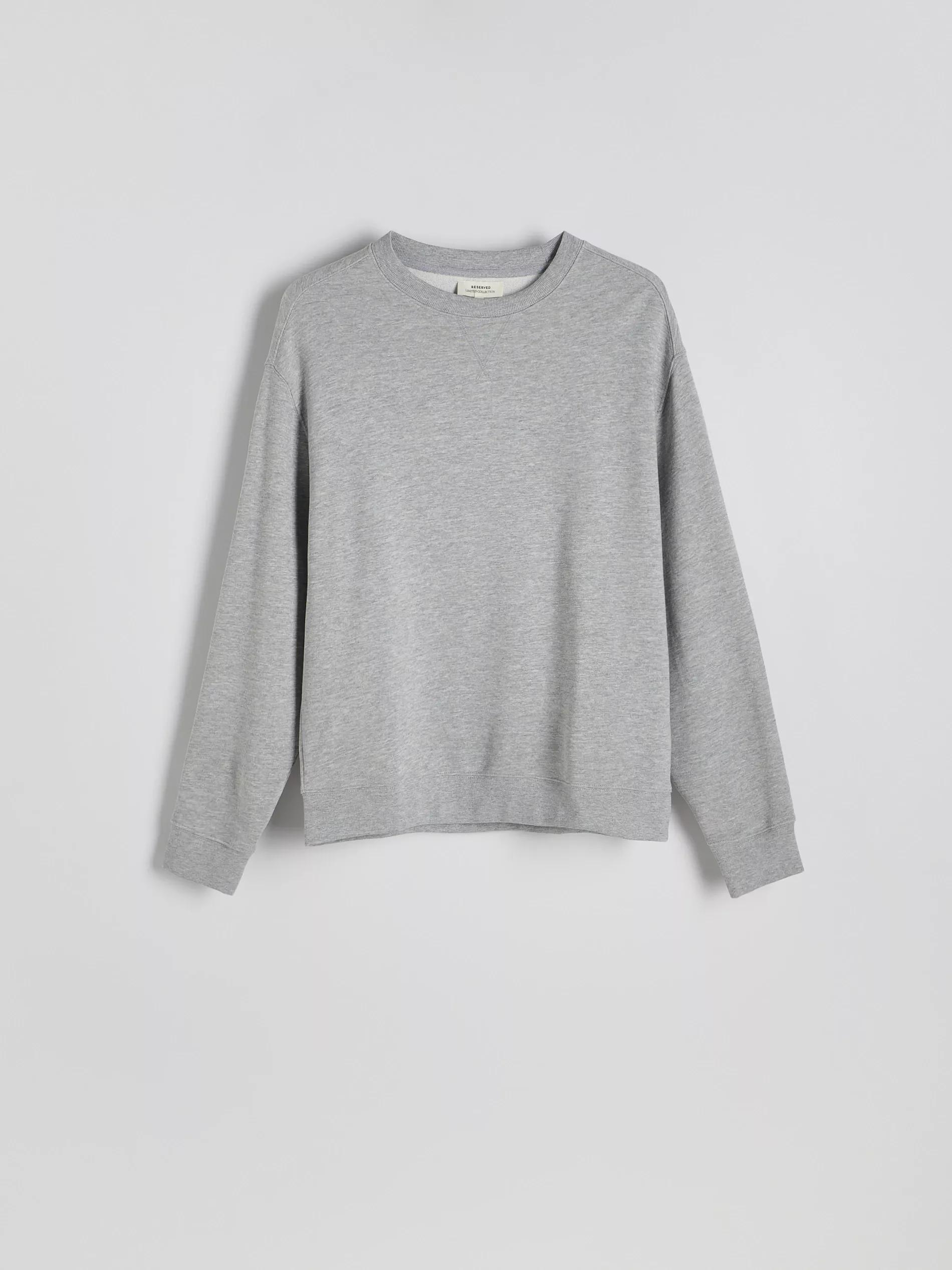 Grey Oversized Sweatshirt With High Cotton Content, , large image number 4