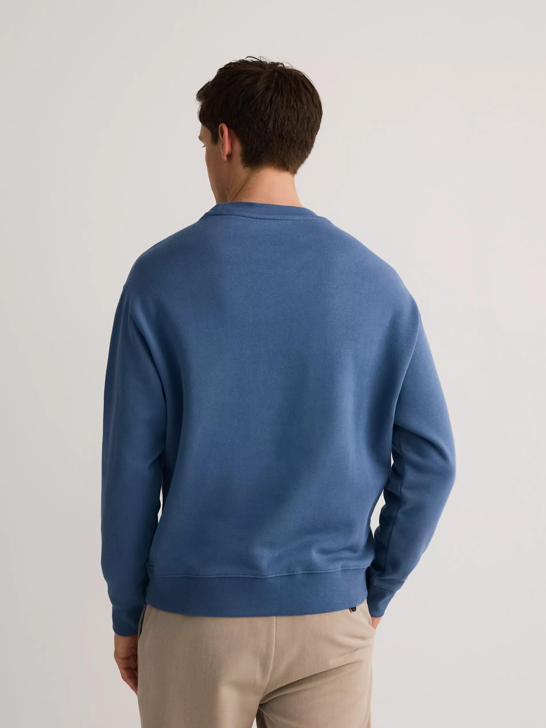 Blue Oversized Cotton Rich Sweatshirt, , large image number 3