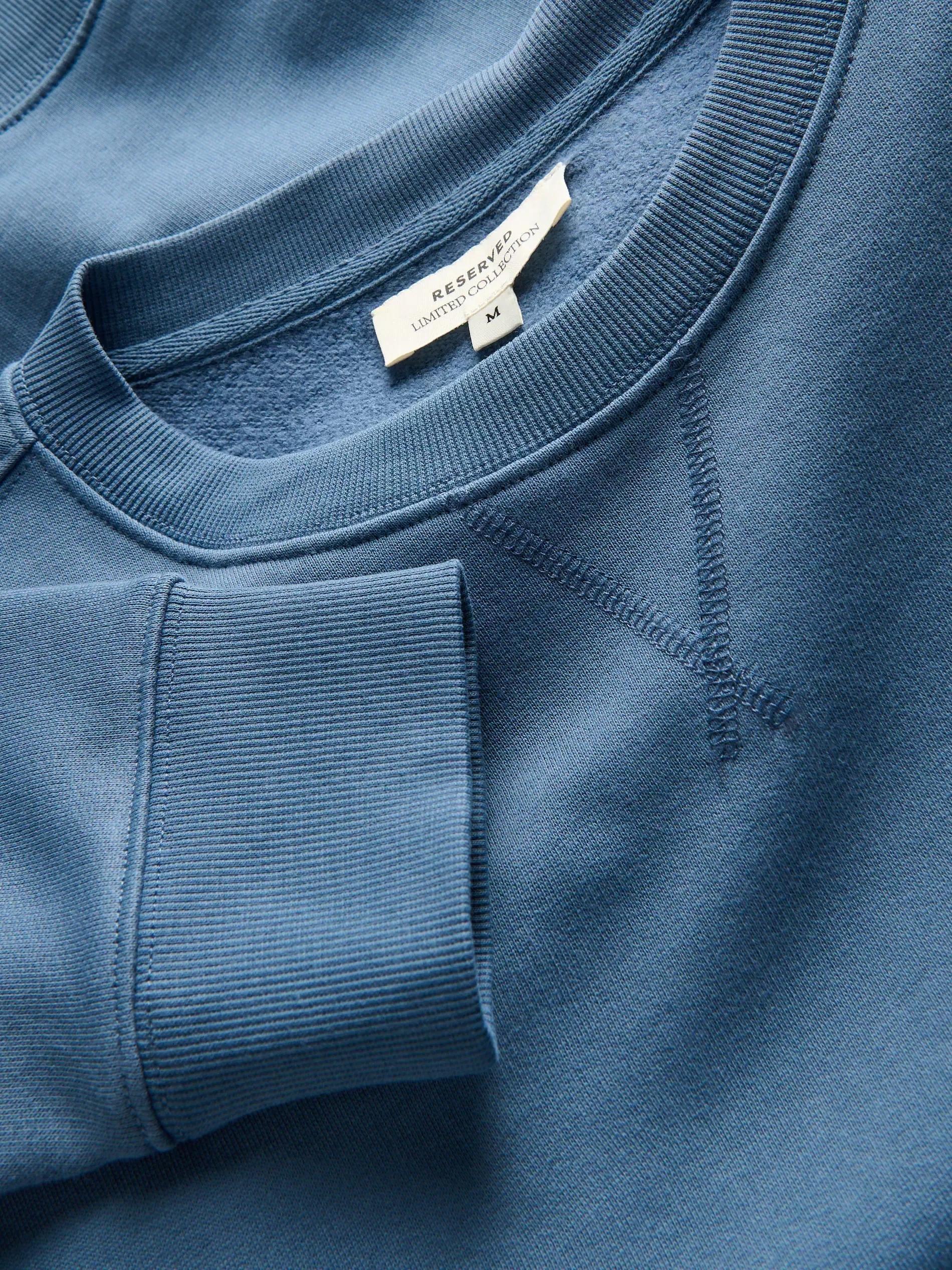 Blue Oversized Cotton Rich Sweatshirt, , large image number 4