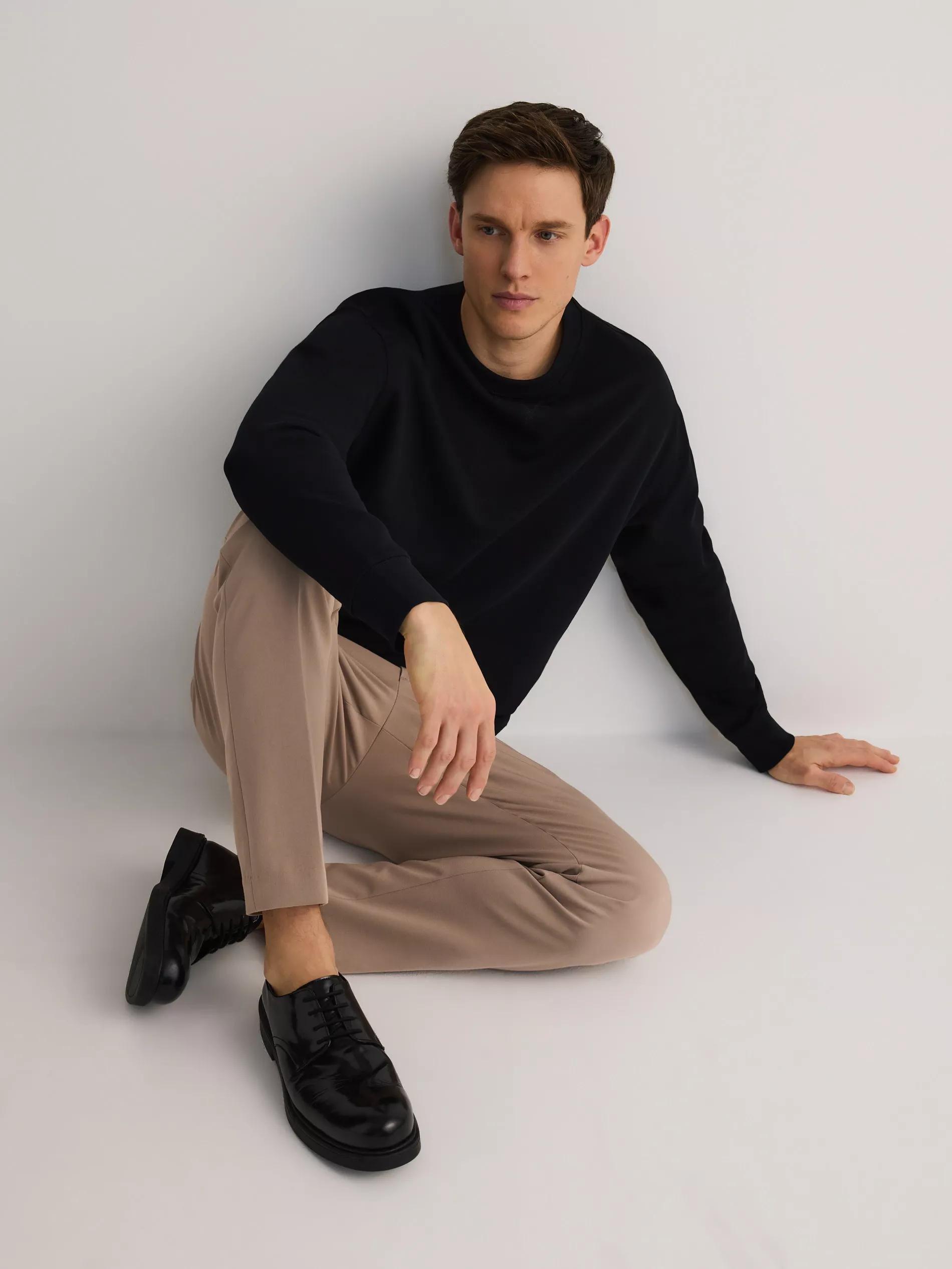 Black Oversized Sweatshirt With High Cotton Content, , large image number 0