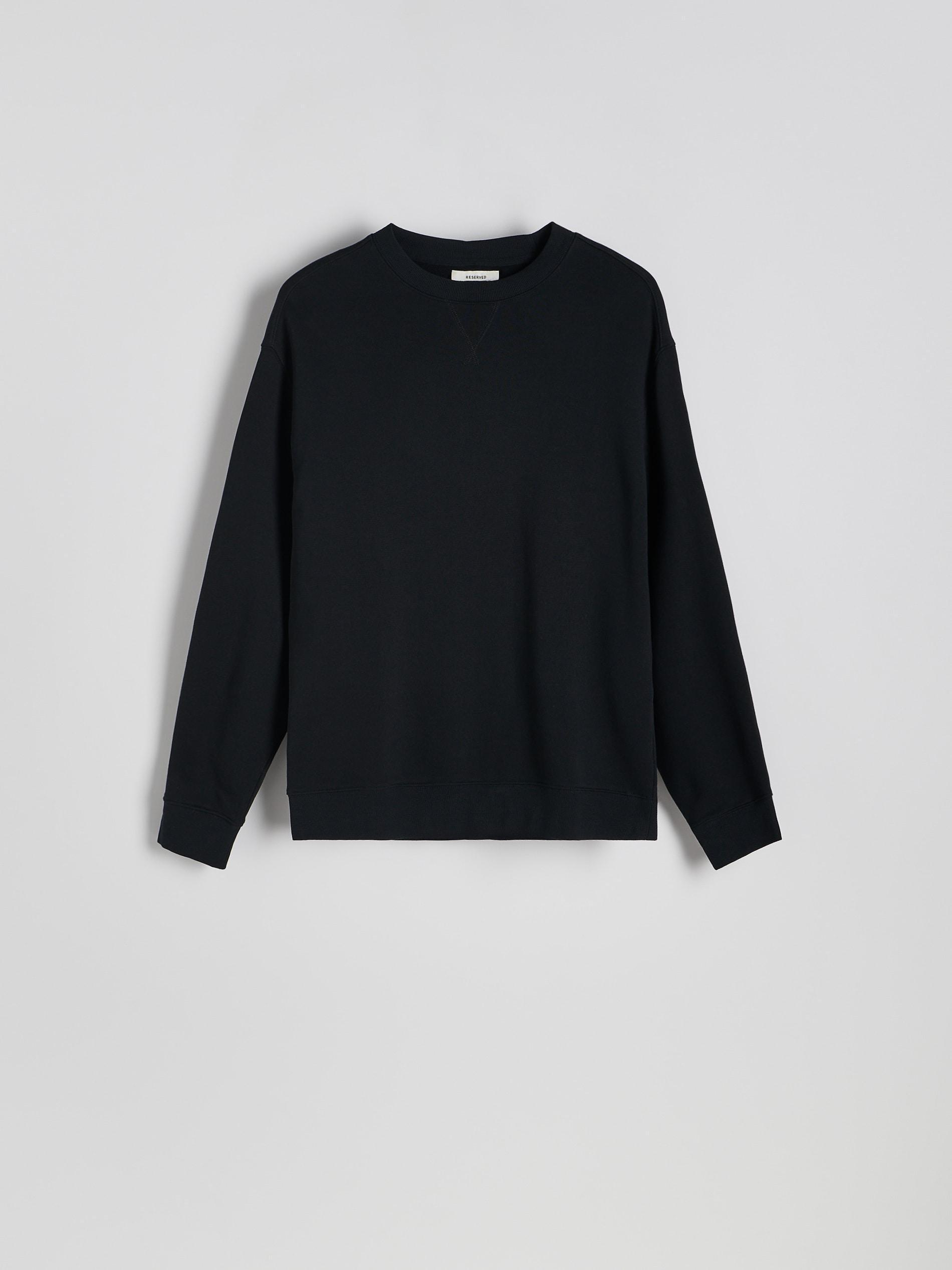 Black Oversized Sweatshirt With High Cotton Content, , large image number 4