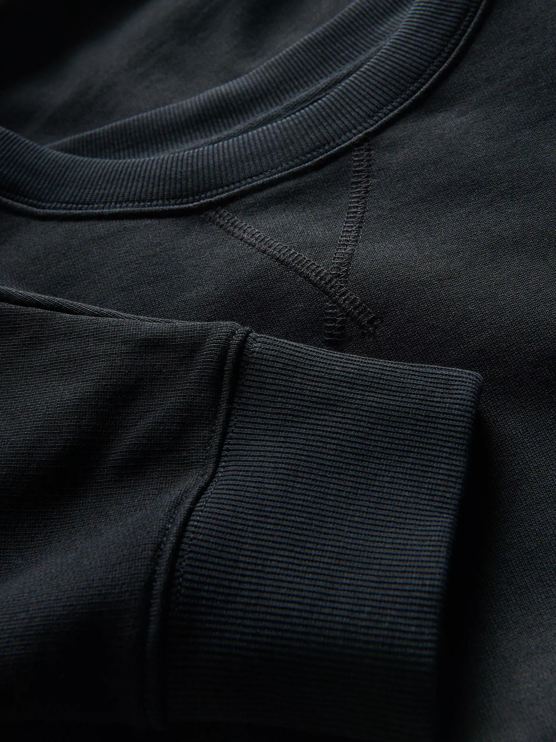 Black Oversized Sweatshirt With High Cotton Content, , large image number 5