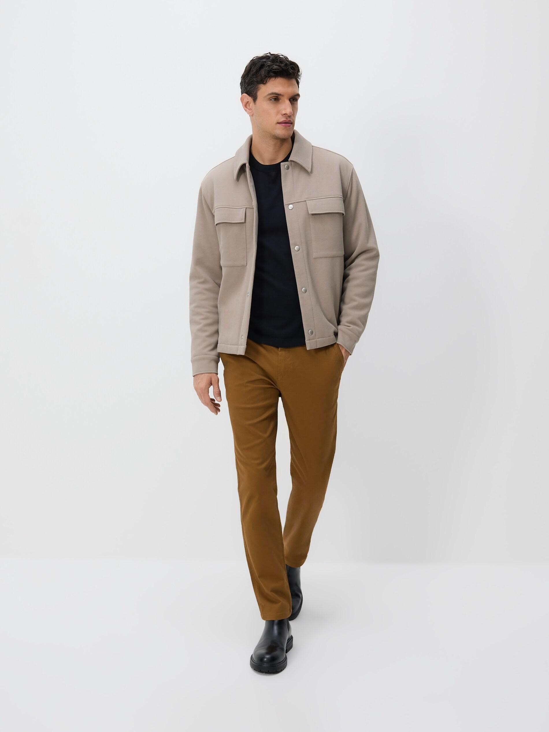 Grey Shacket With Collar, Light grey, large image number 1