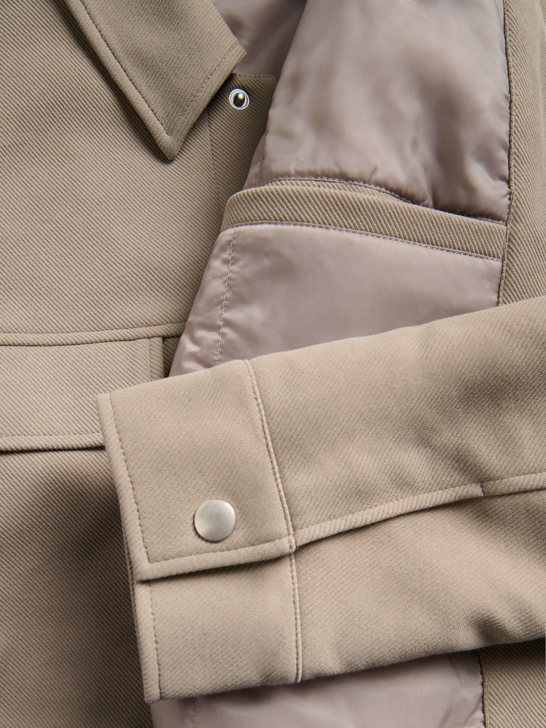 Grey Shacket With Collar, Light grey, large image number 5