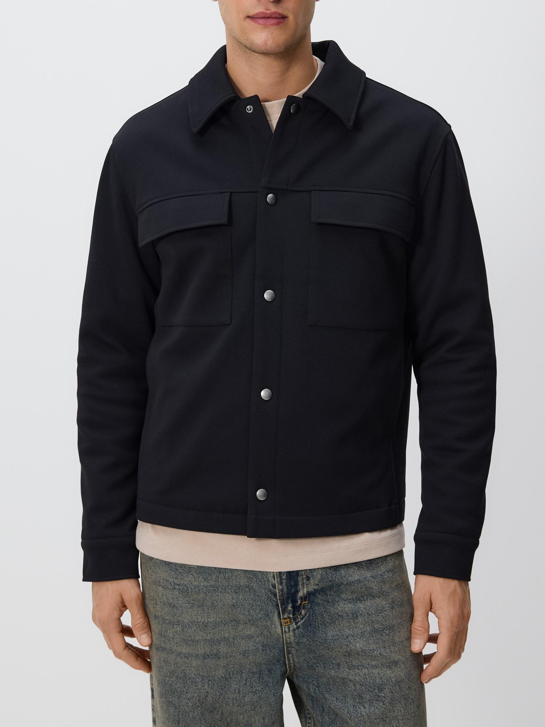 Black Shacket With Collar, Black, large image number 1