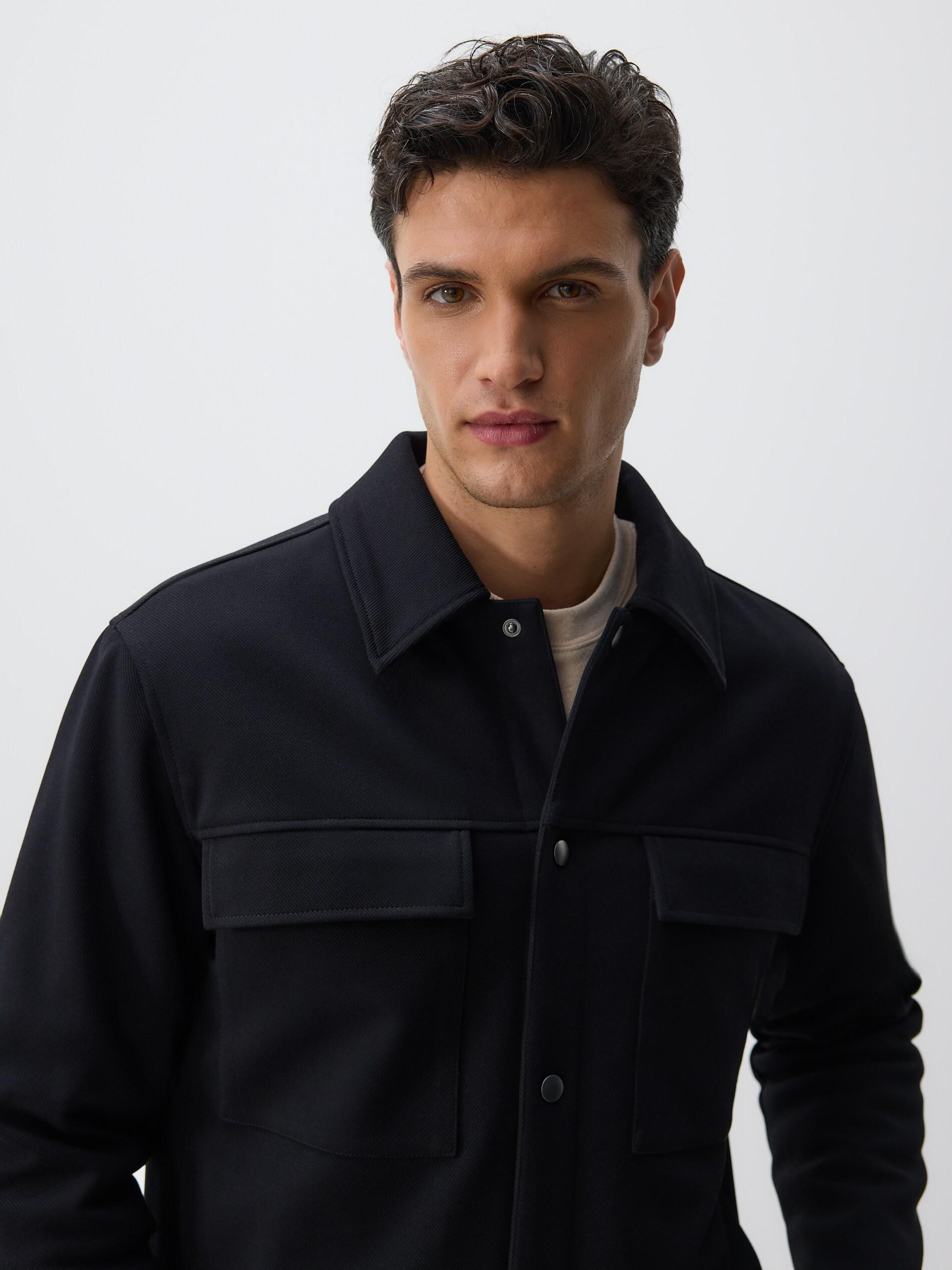 Black Shacket With Collar, Black, large image number 2