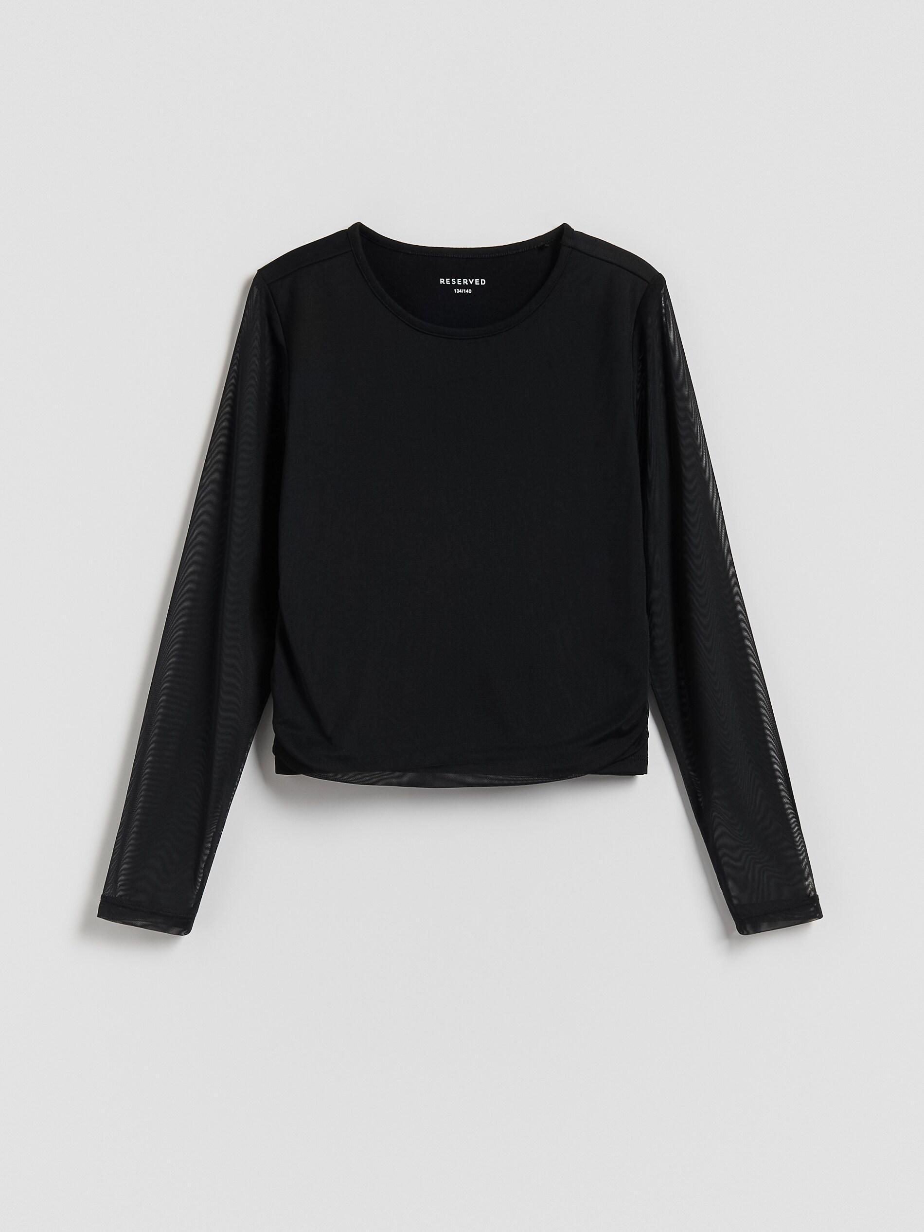 Black 2-Layer Blouse, Kids Girls, Black, large image number 0