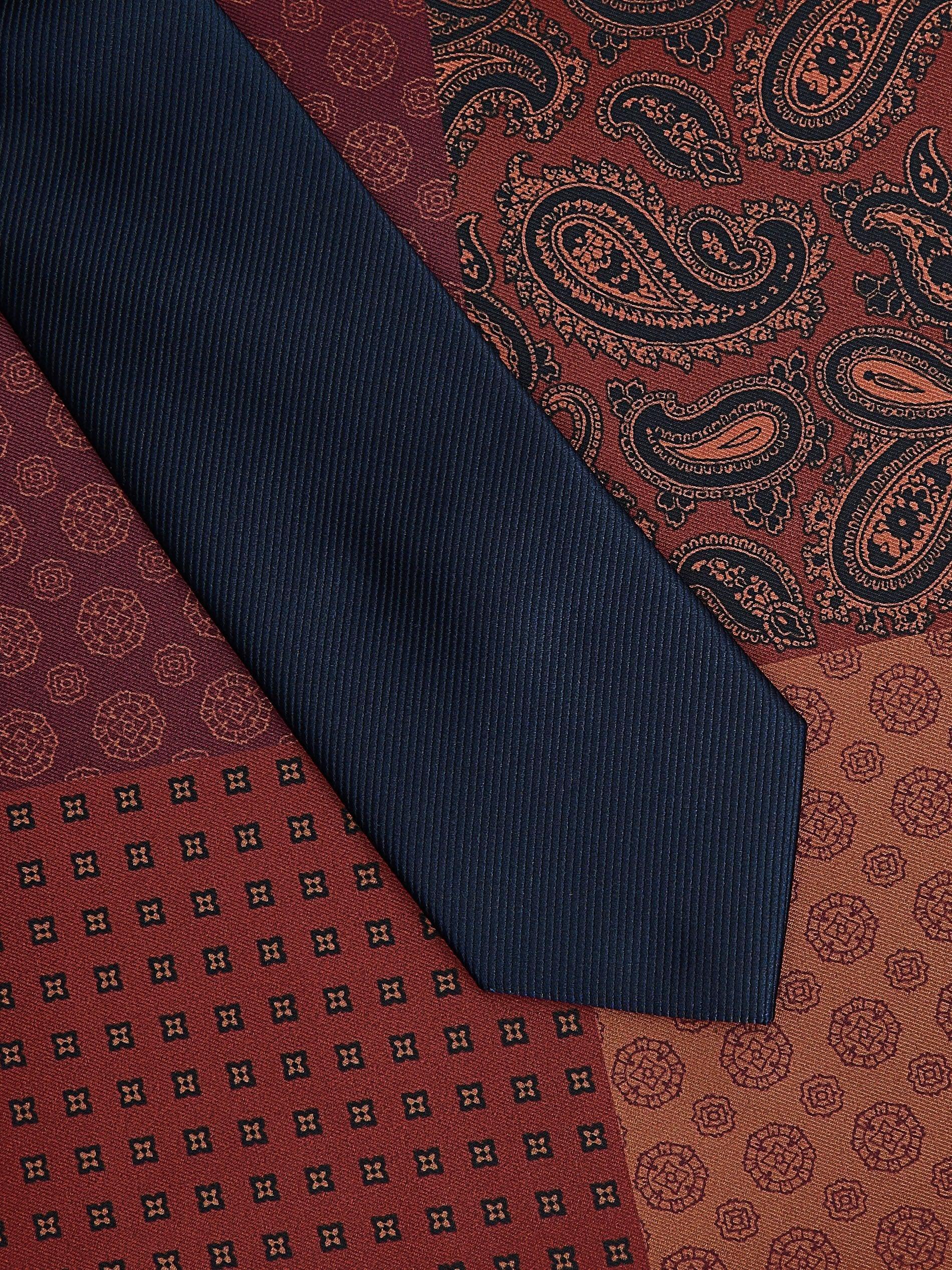 Navy Tie With Pocket Square, Navy, large image number 1