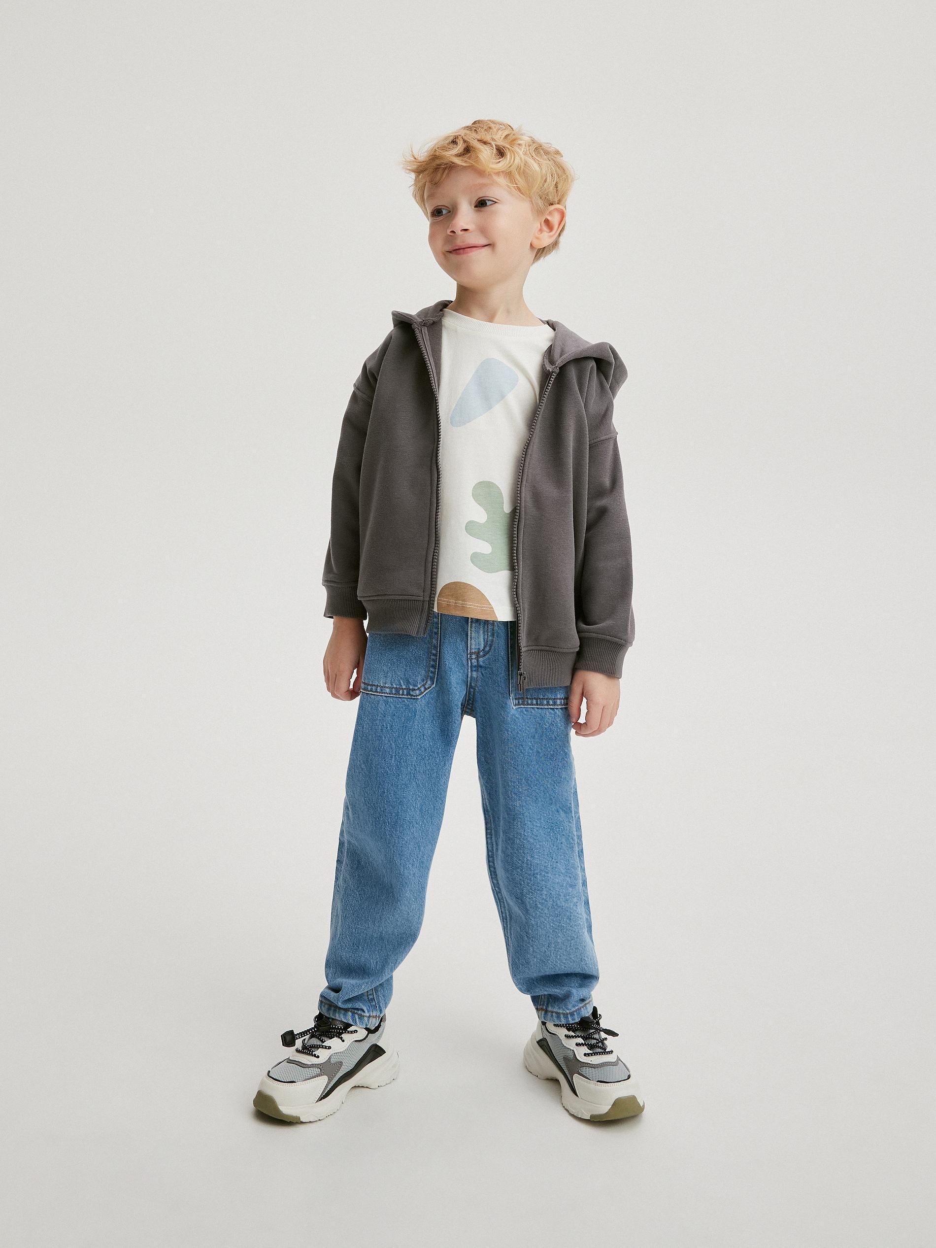 Blue Classic Balloon Trousers, Kids Boys, , large image number 1