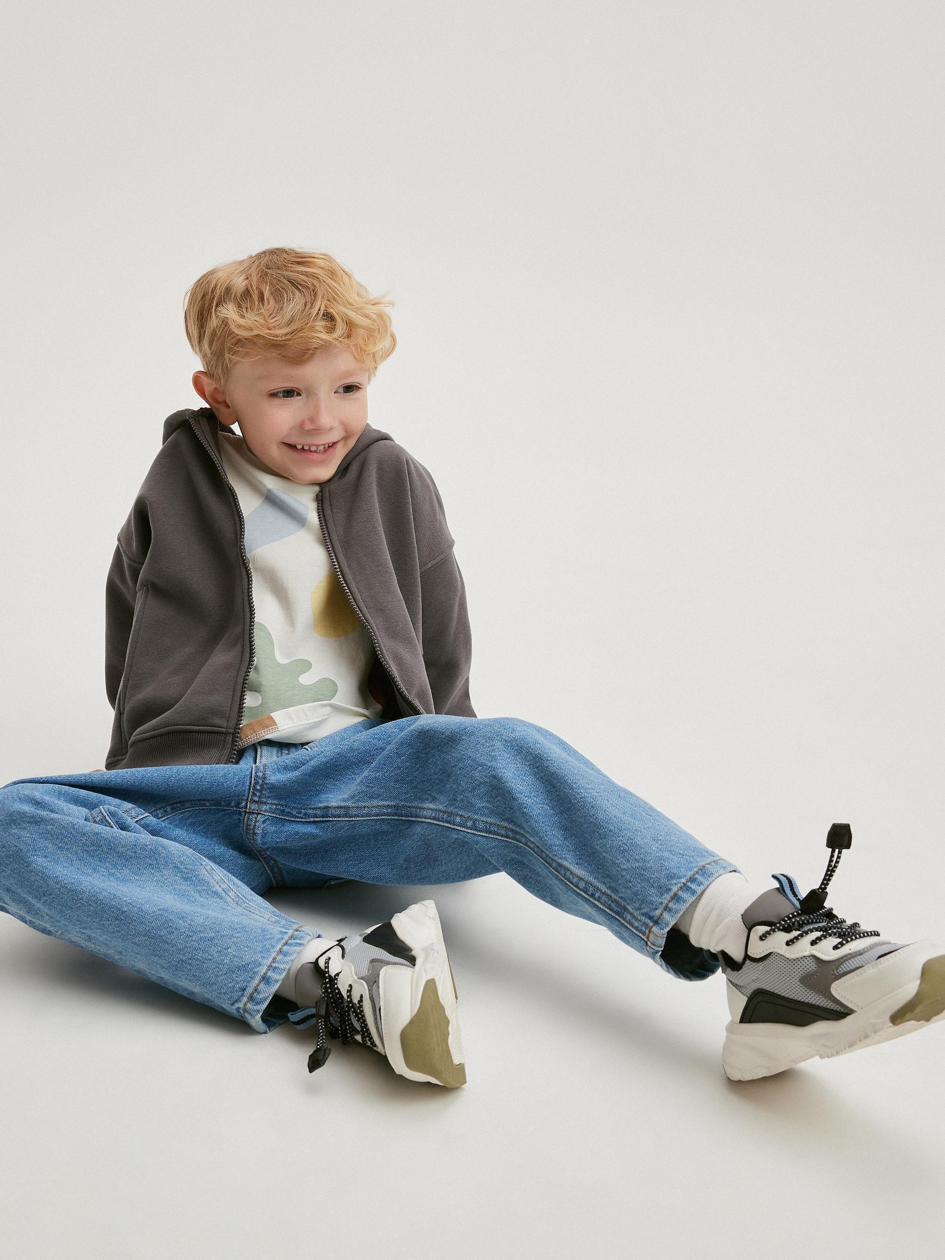 Blue Classic Balloon Trousers, Kids Boys, , large image number 3