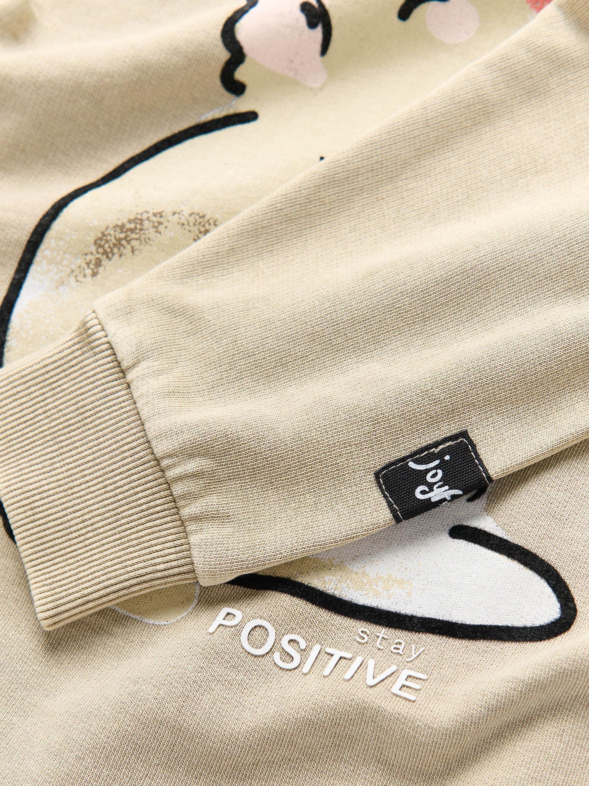 Beige Oversized Sweatshirt, , large image number 2