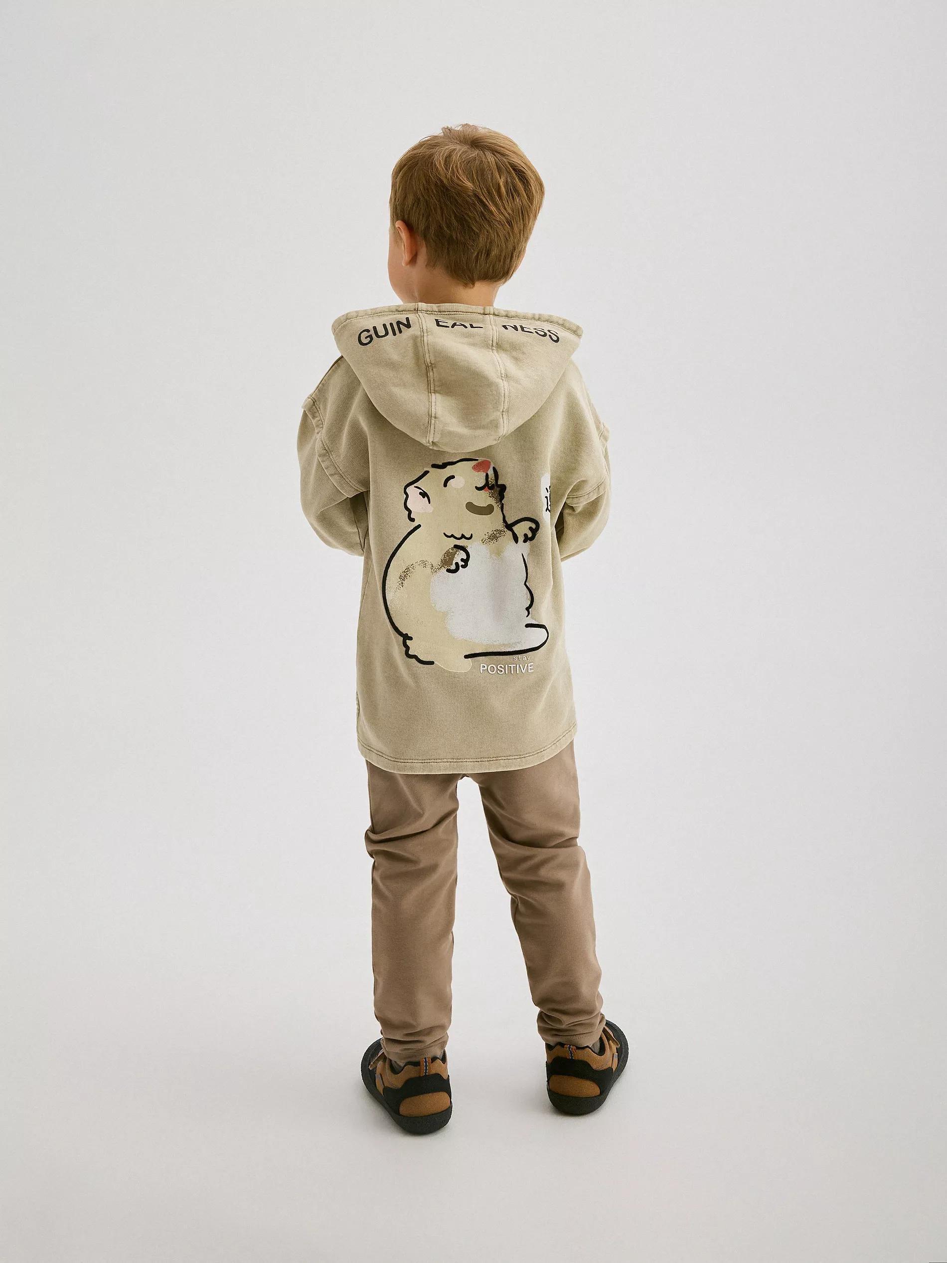 Beige Oversized Sweatshirt, , large image number 4