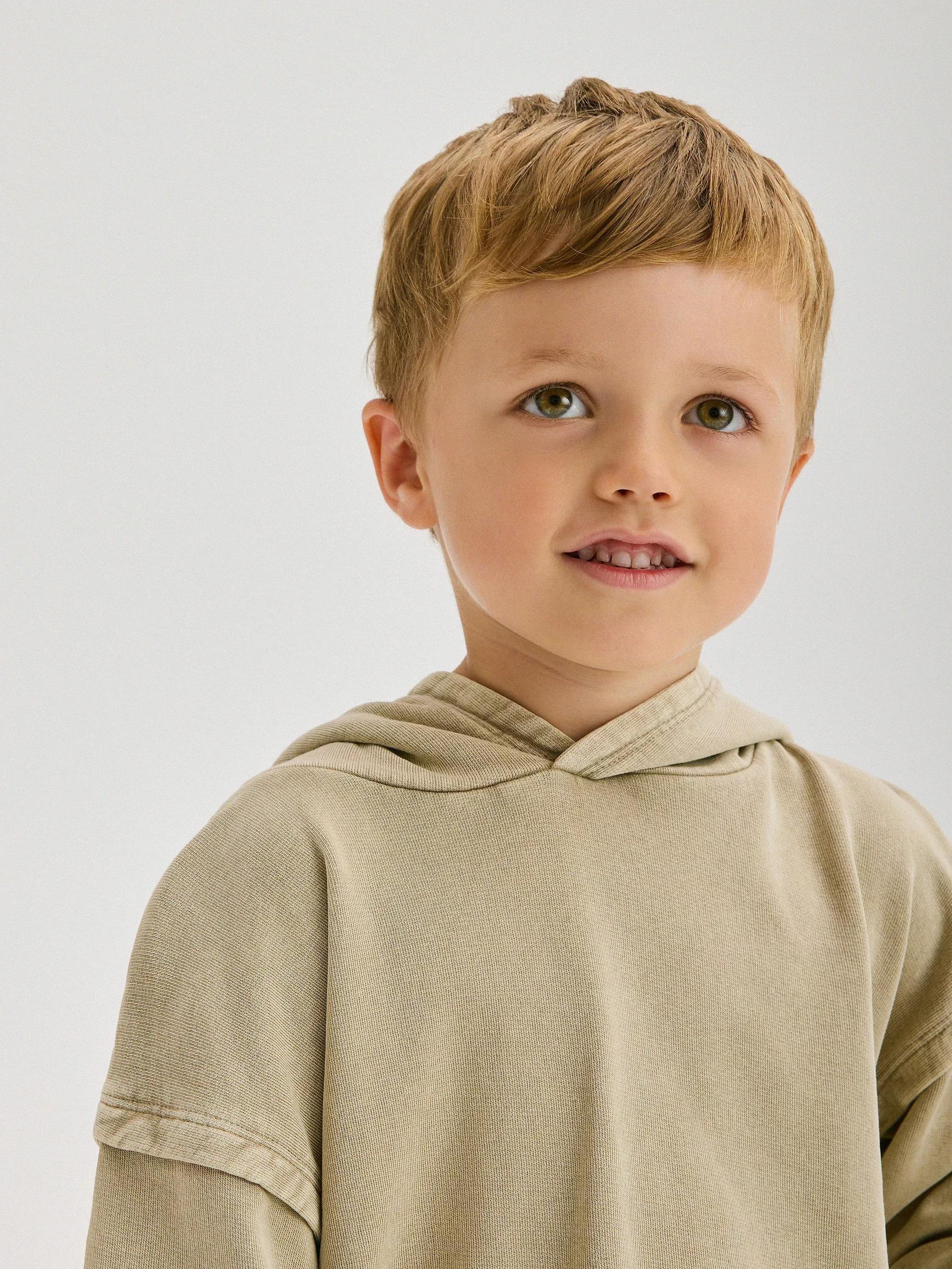 Beige Oversized Sweatshirt, , large image number 5