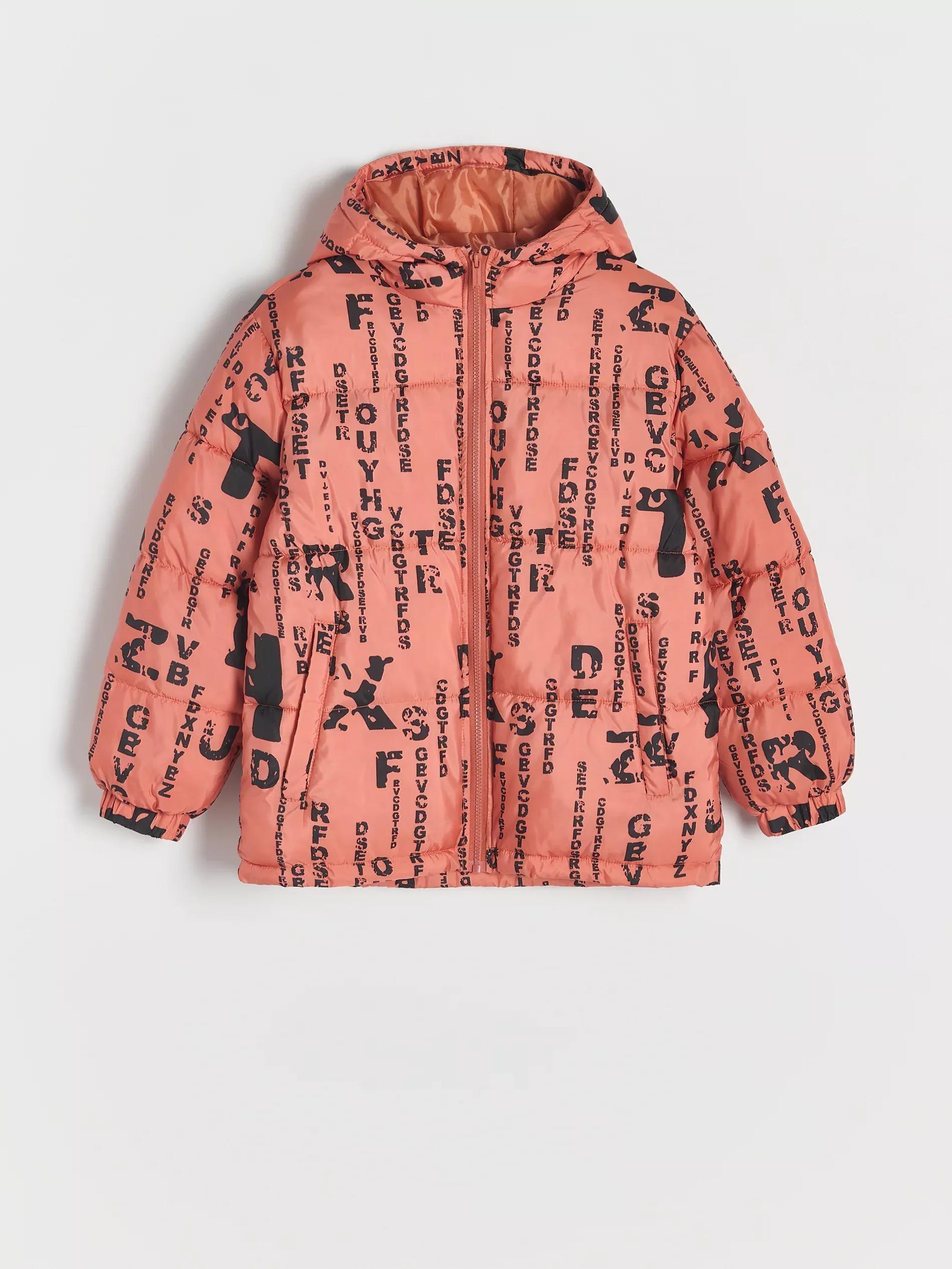 Orange Quilted Jacket With Hood, , large image number 2