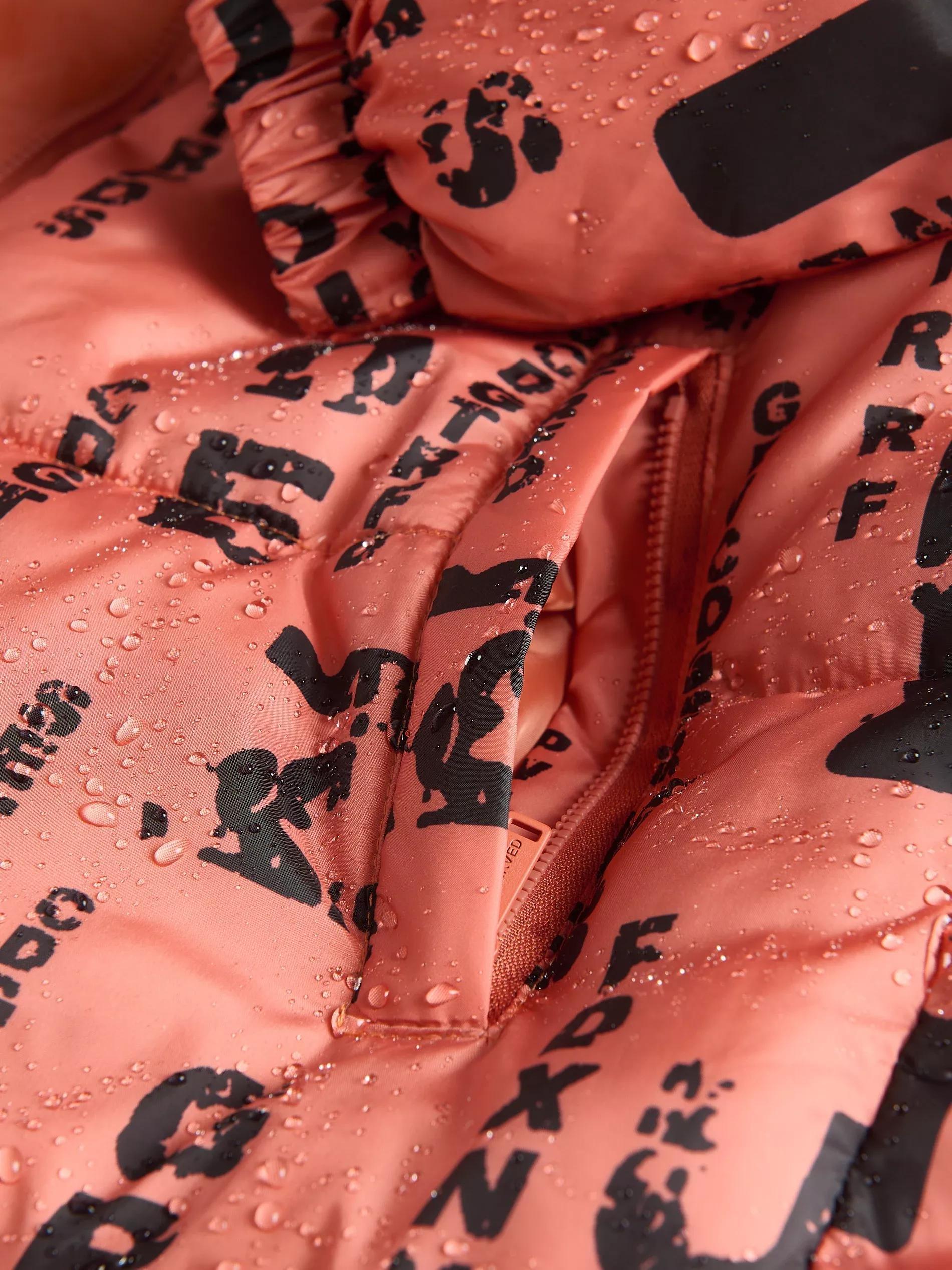 Orange Quilted Jacket With Hood, Orange, large image number 5