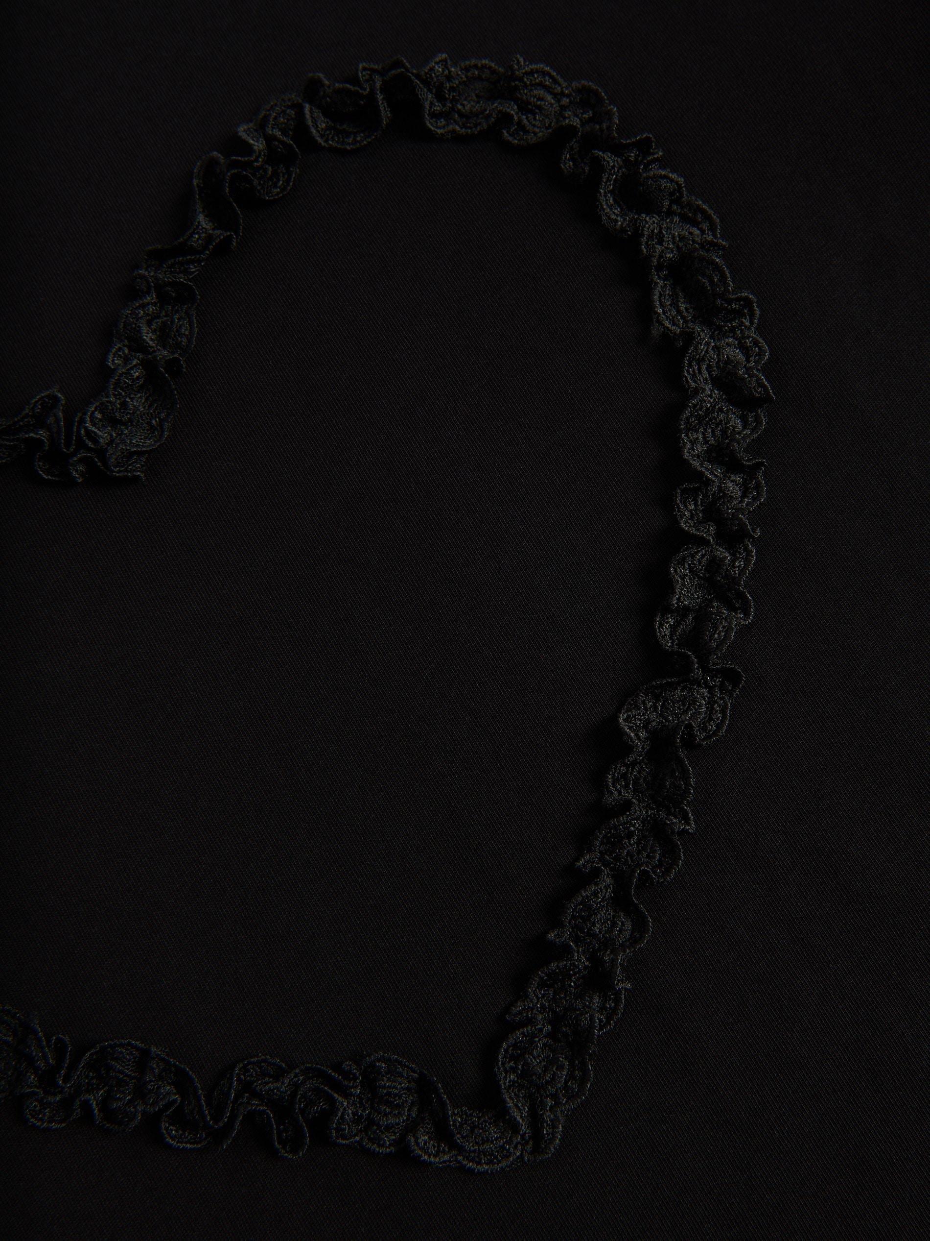 Black T-Shirt With Heart Applique, Black, large image number 7