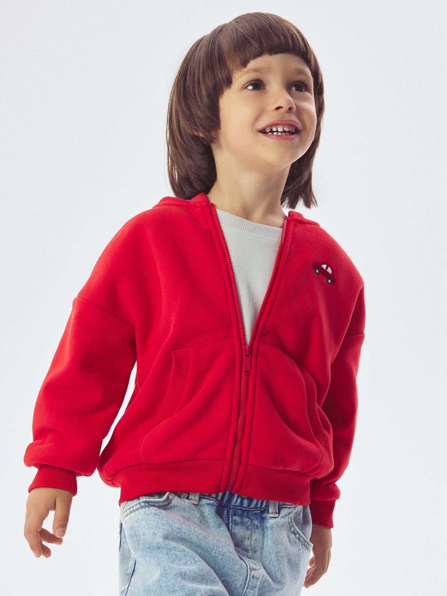 Red Oversized Cotton Rich Sweatshirt, Red, medium