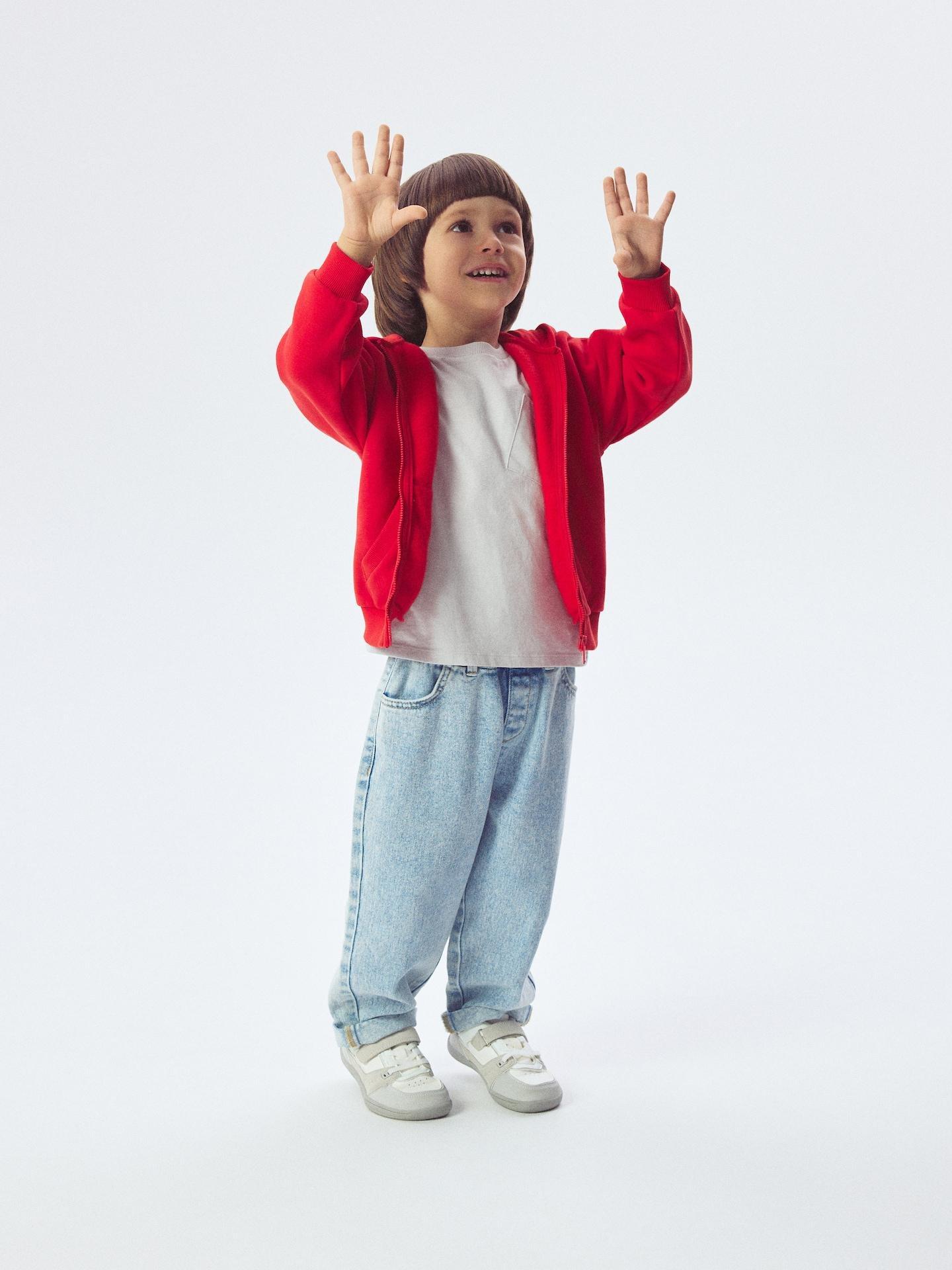 Red Oversized Cotton Rich Sweatshirt, Red, large image number 4