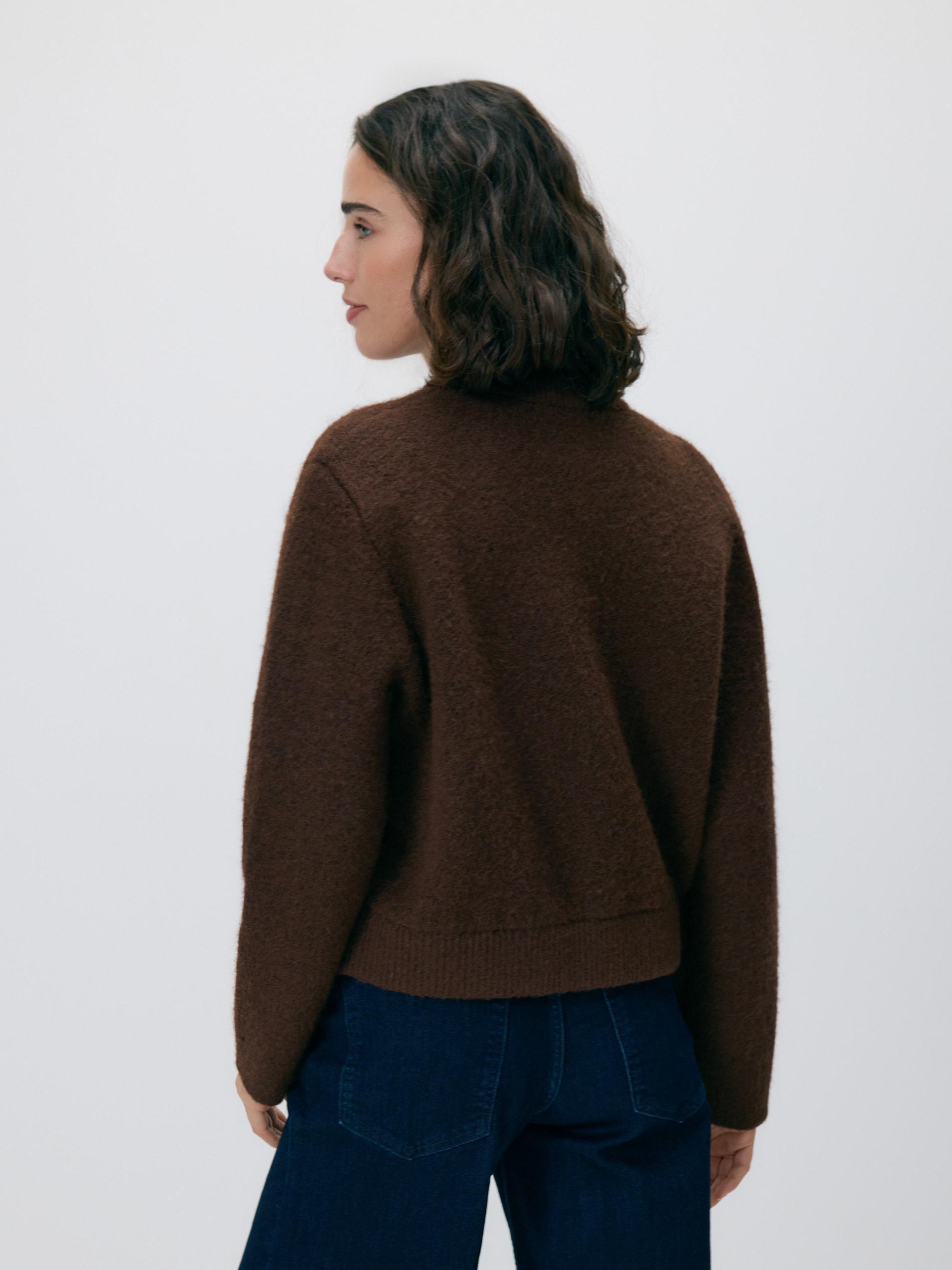 Brown Cardigan With Decorative Buttons, Brown, large image number 3