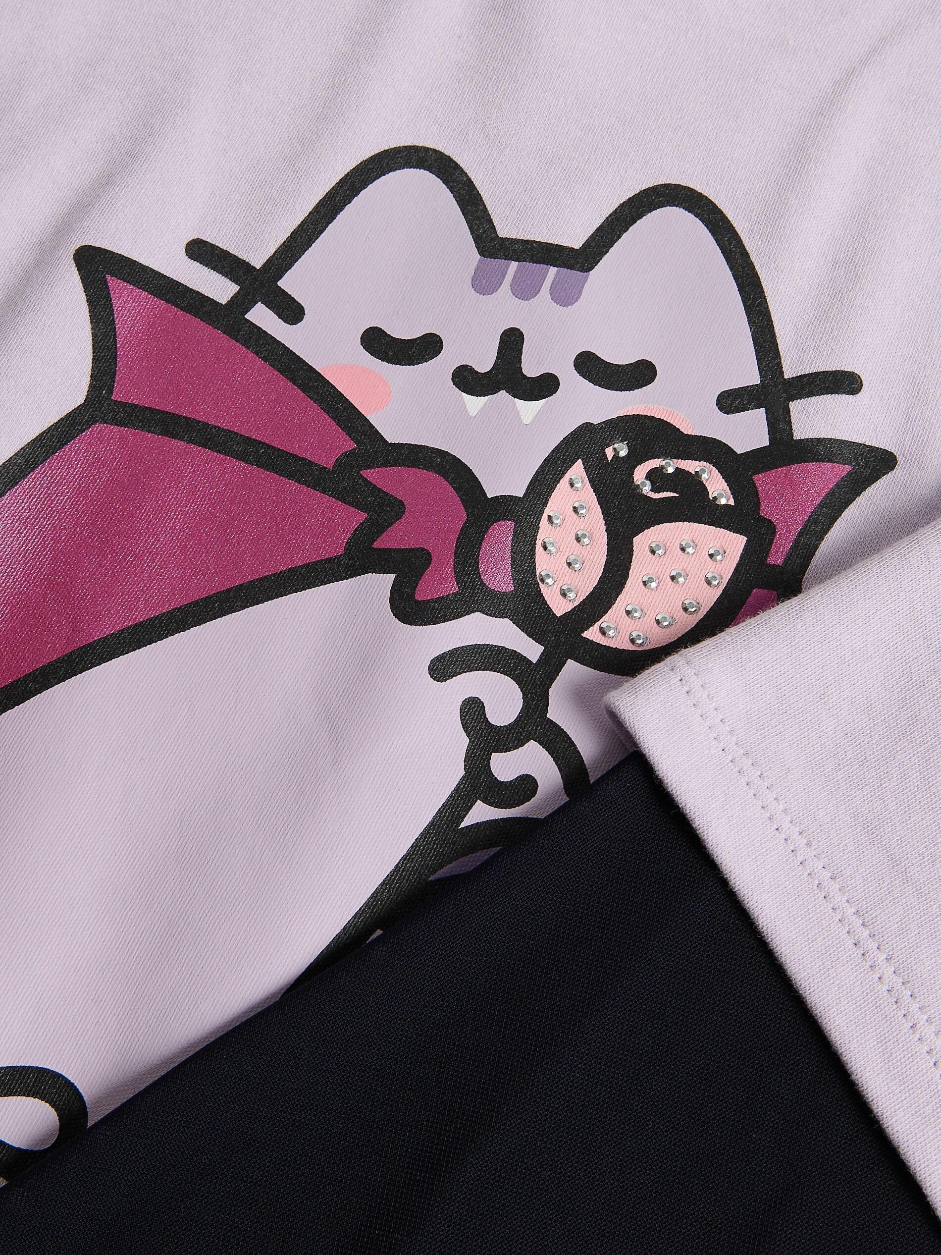 Purple Blouse With Mixed Fabrics Pusheen, Kids Girls, Purple, large image number 1