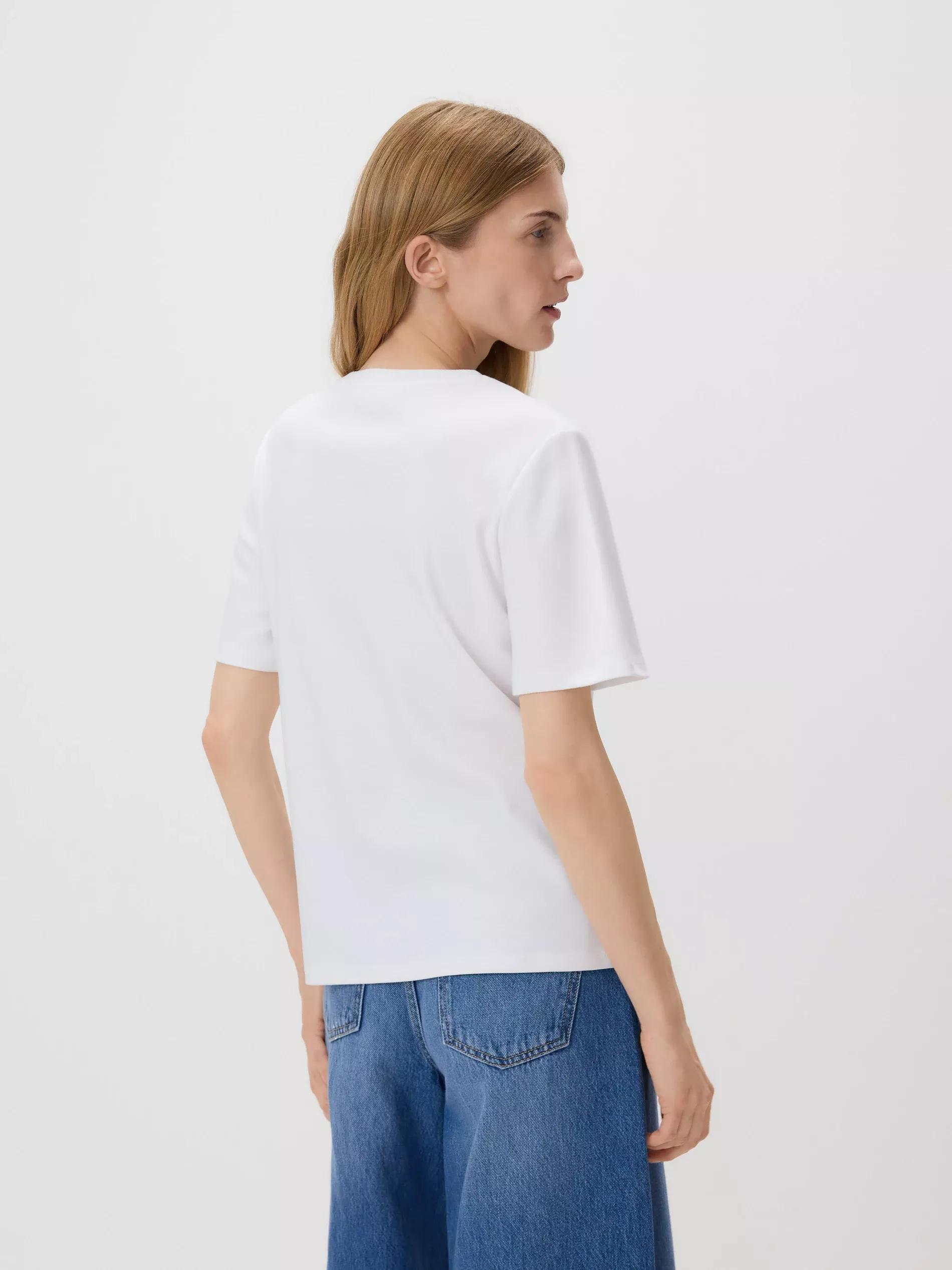 Cream T-Shirt With Flower Applique, , large image number 5