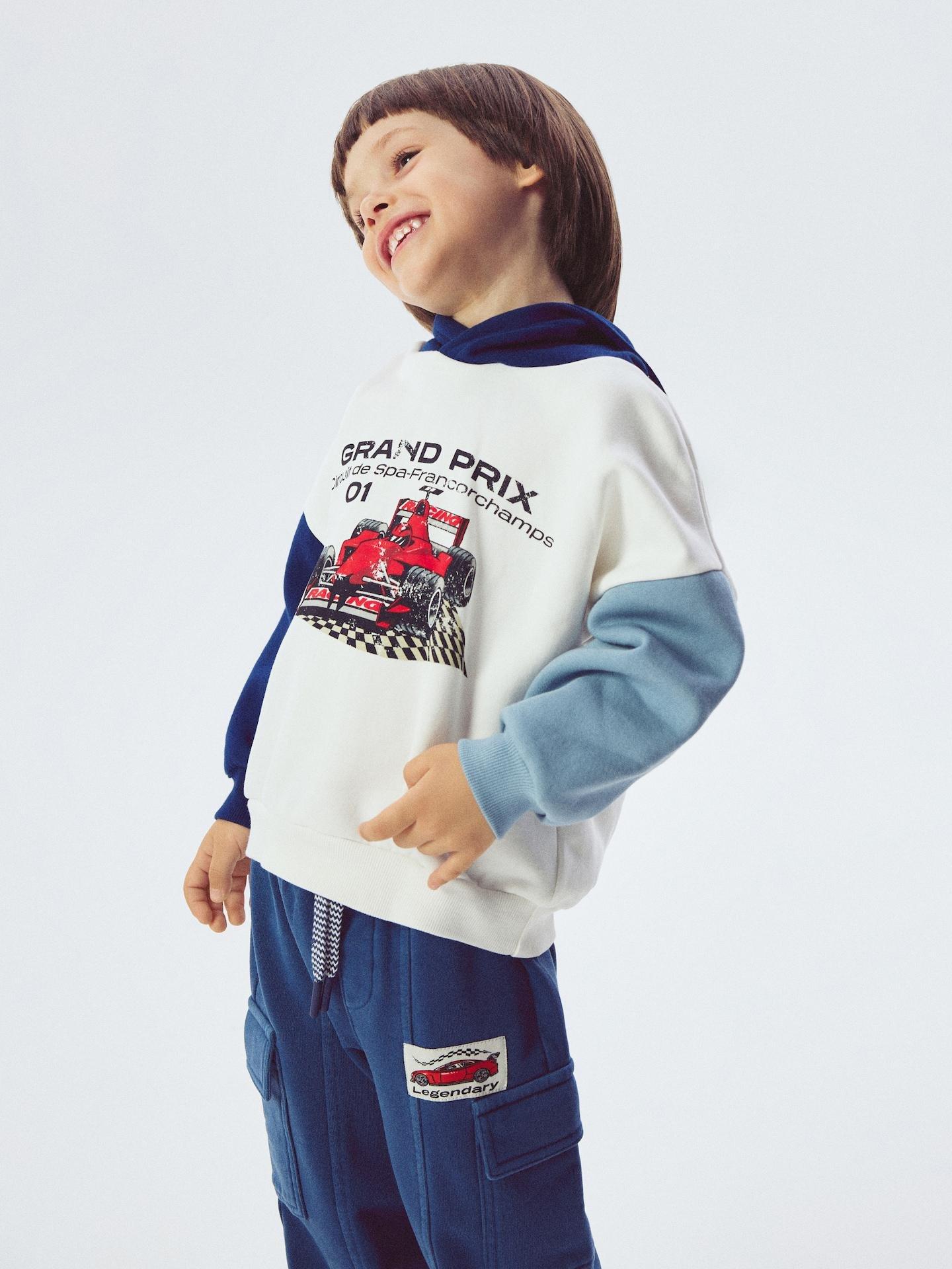 Cream Cotton Rich Sweatshirt With Print, Ivory, medium