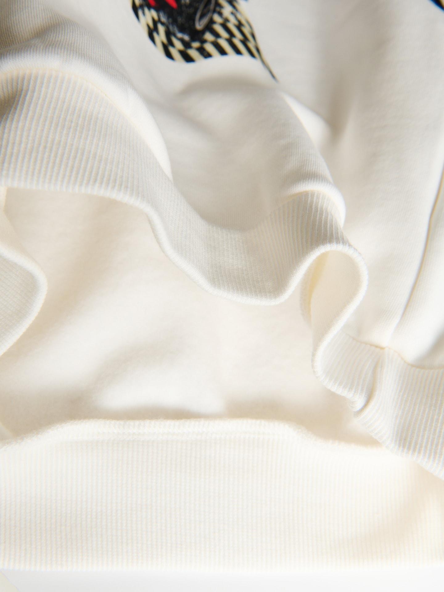 Cream Cotton Rich Sweatshirt With Print, Ivory, large image number 3