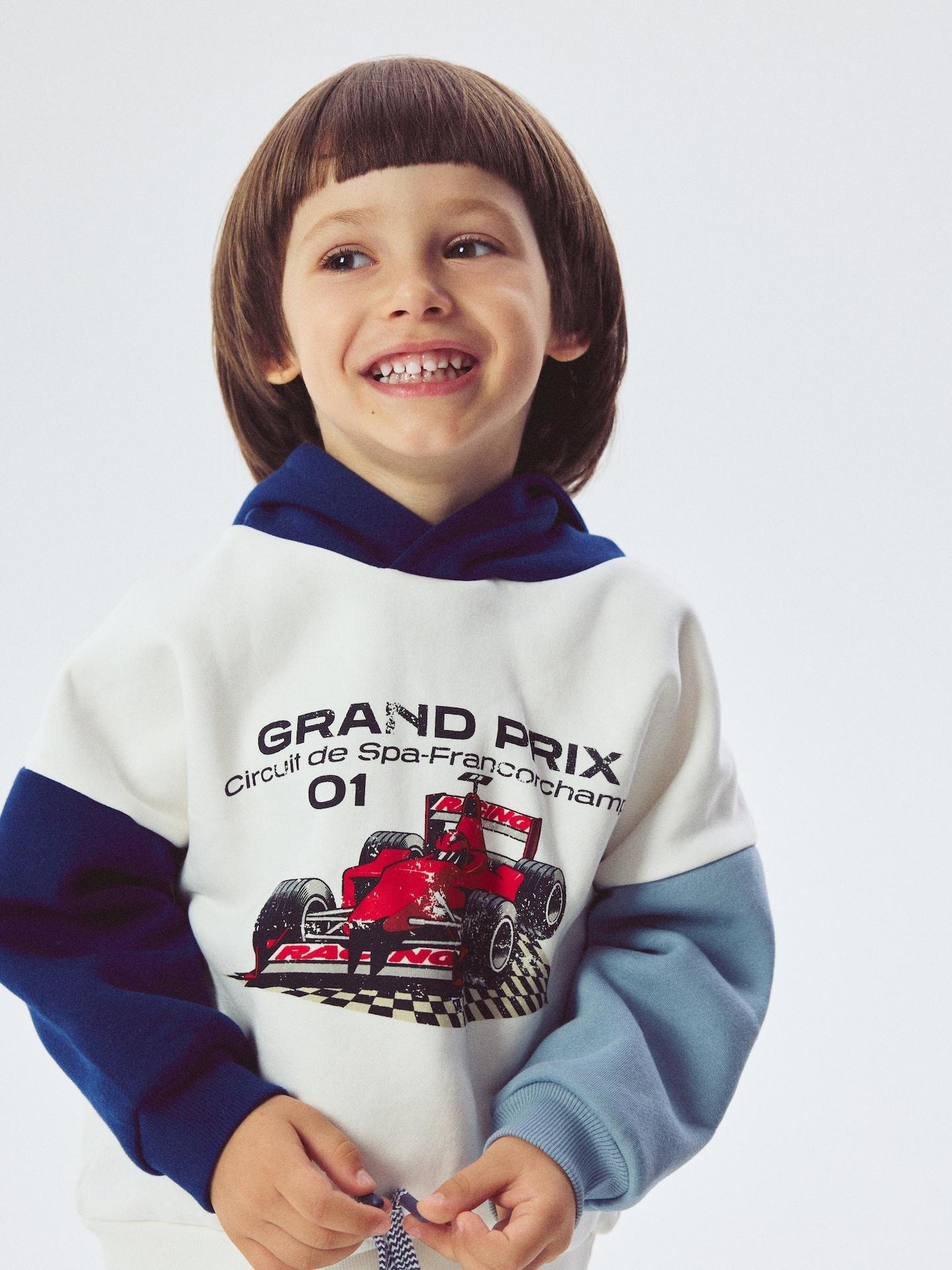Cream Cotton Rich Sweatshirt With Print, Ivory, large image number 4