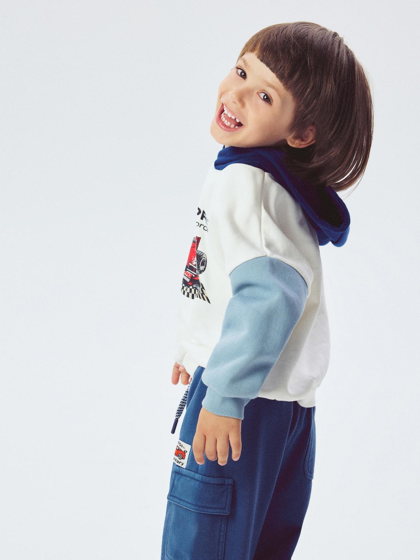 Cream Cotton Rich Sweatshirt With Print, Ivory, large image number 5