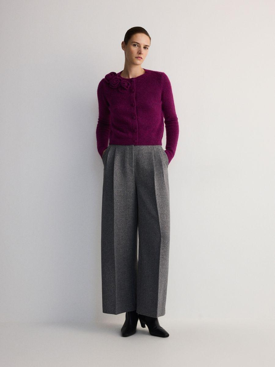Purple Wool Cardigan, , large image number 1
