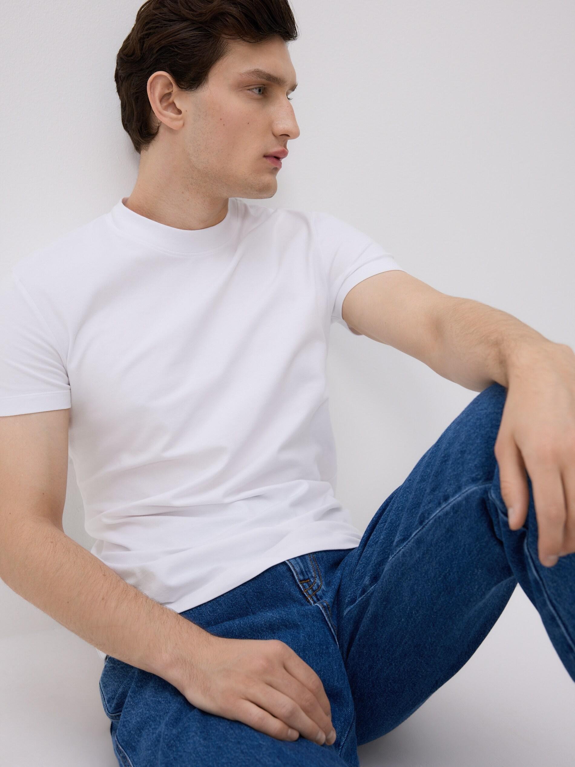 White Slim Fit Cotton T-Shirt, White, large image number 0