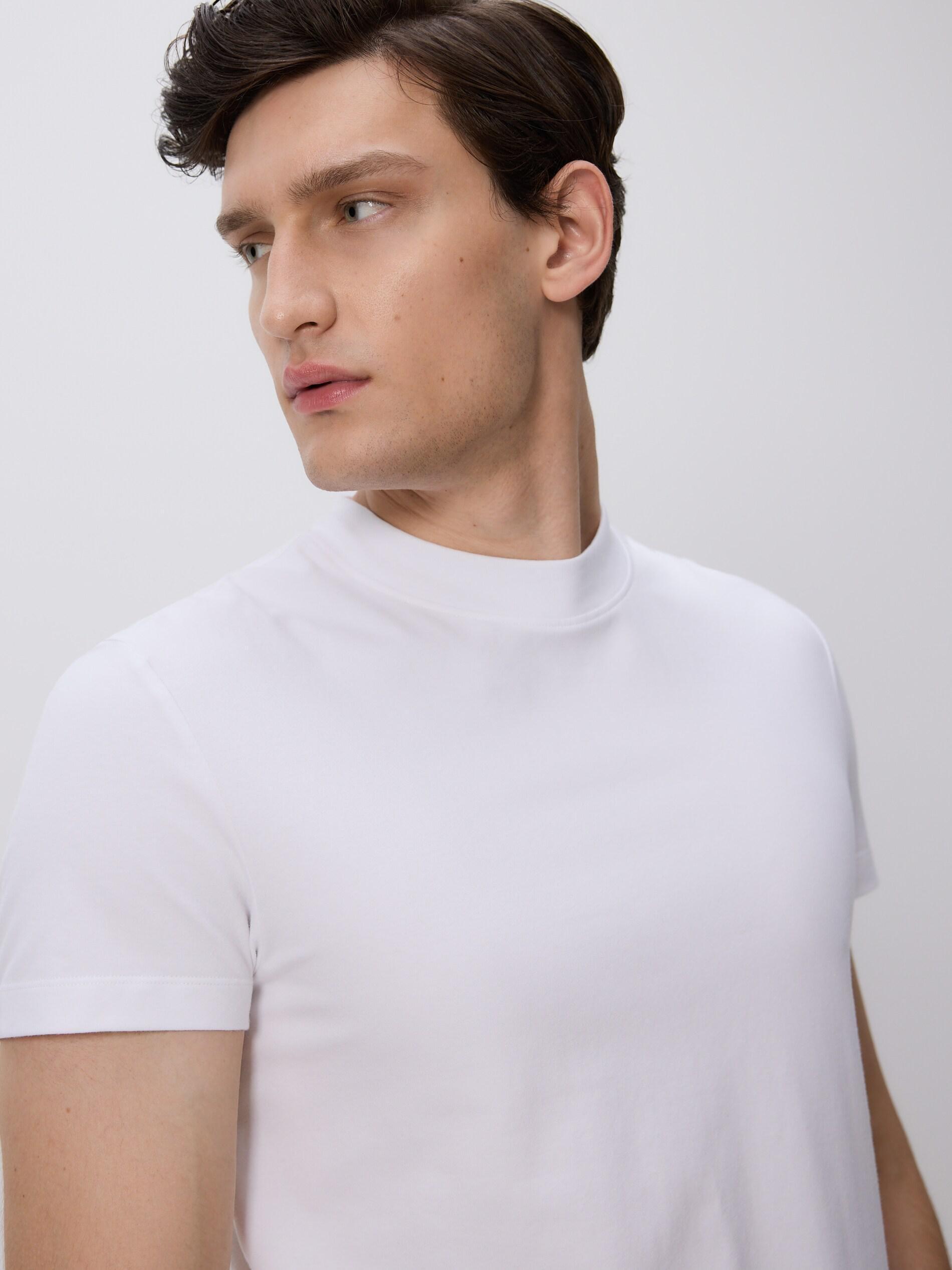 White Slim Fit Cotton T-Shirt, White, large image number 2