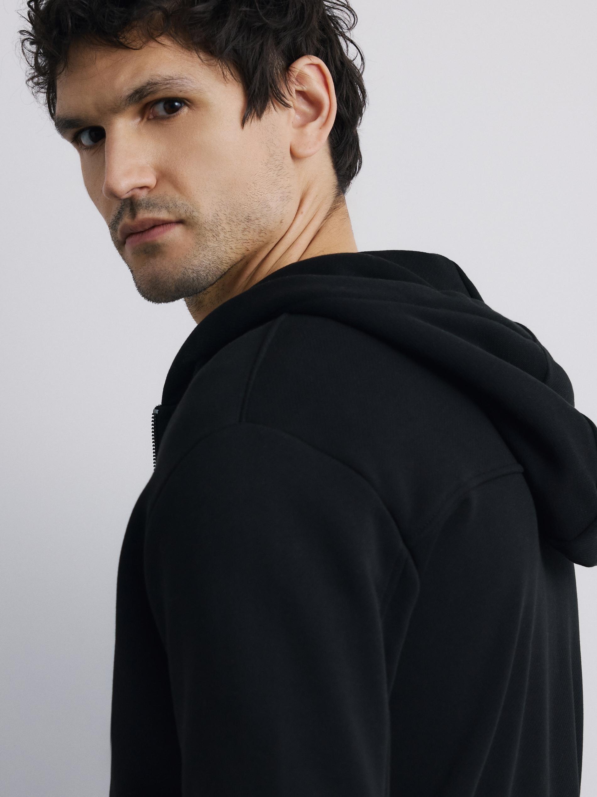 Black Zip Up Sweatshirt, Black, large image number 0