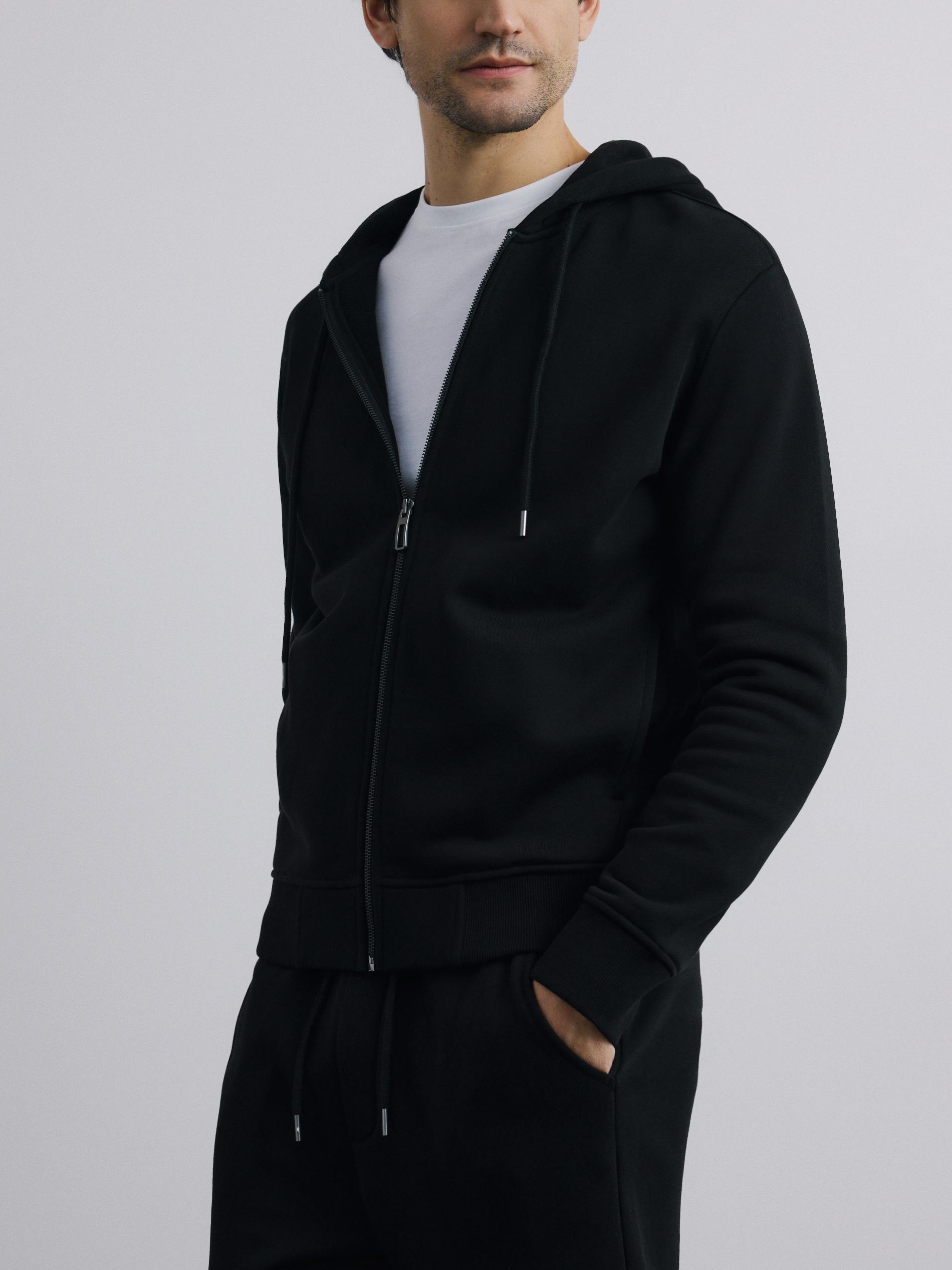 Black Zip Up Sweatshirt, Black, large image number 2