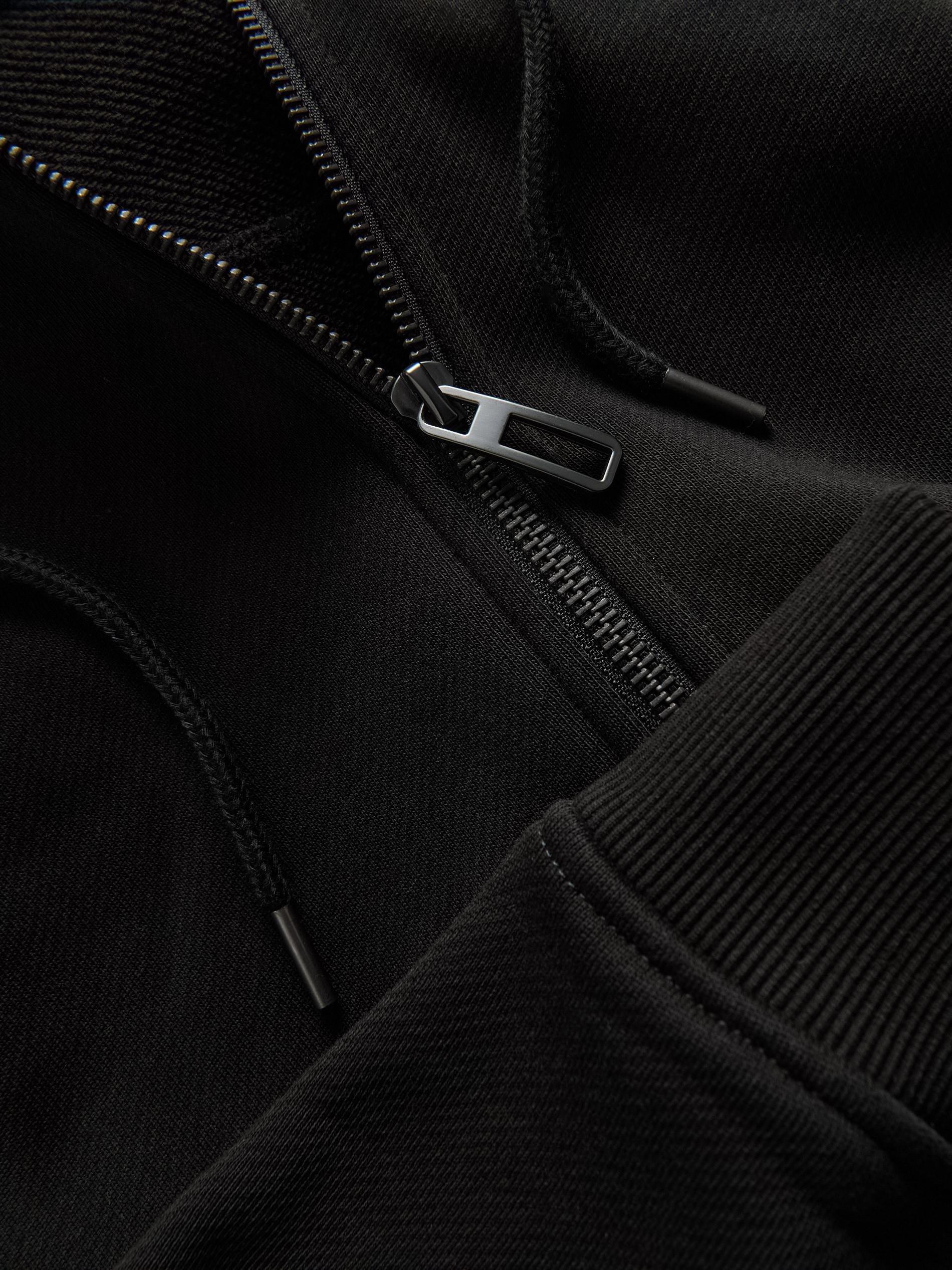 Black Zip Up Sweatshirt, Black, large image number 5