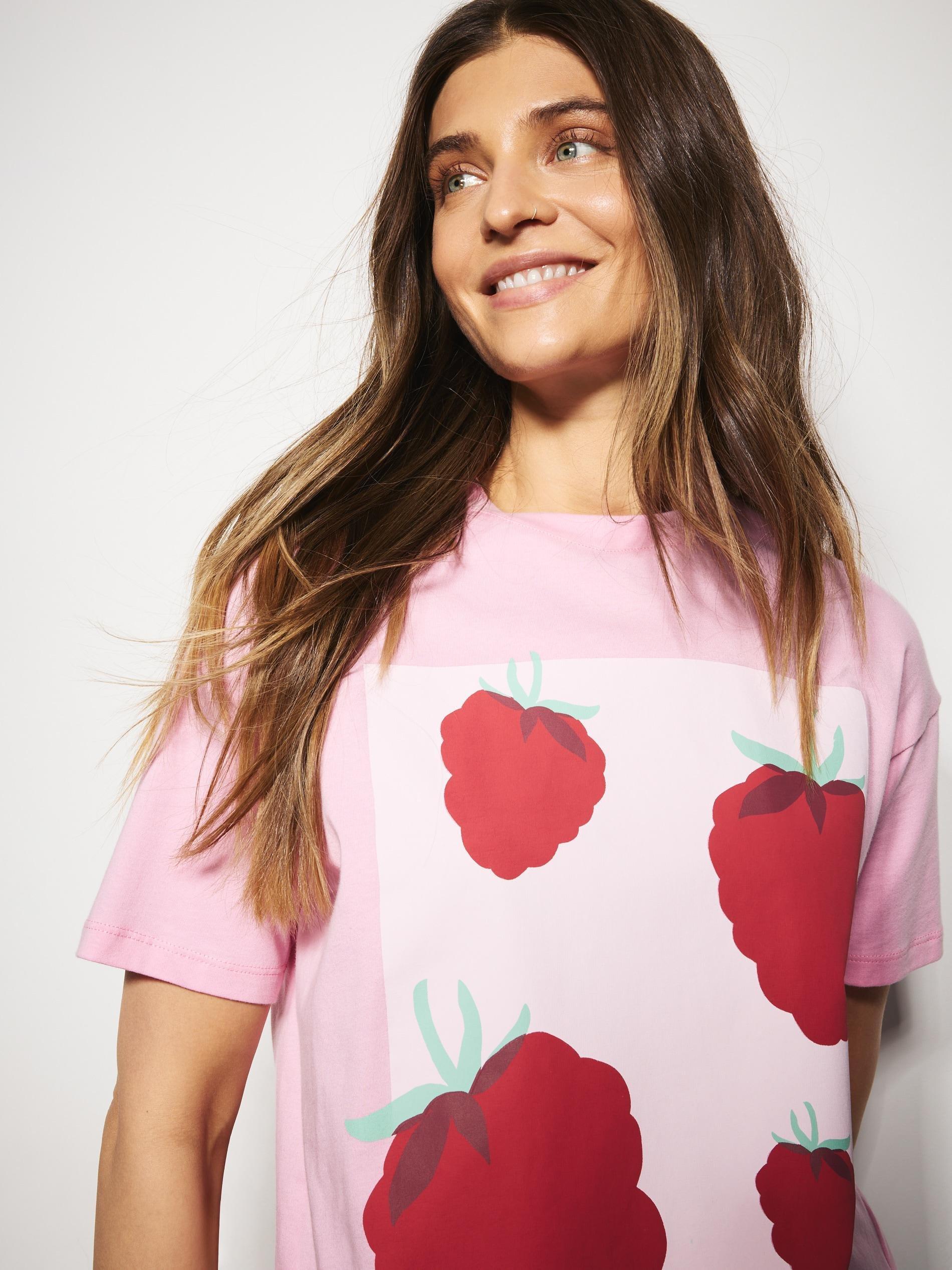 Yellow T-Shirt With Print, Pink, large image number 0