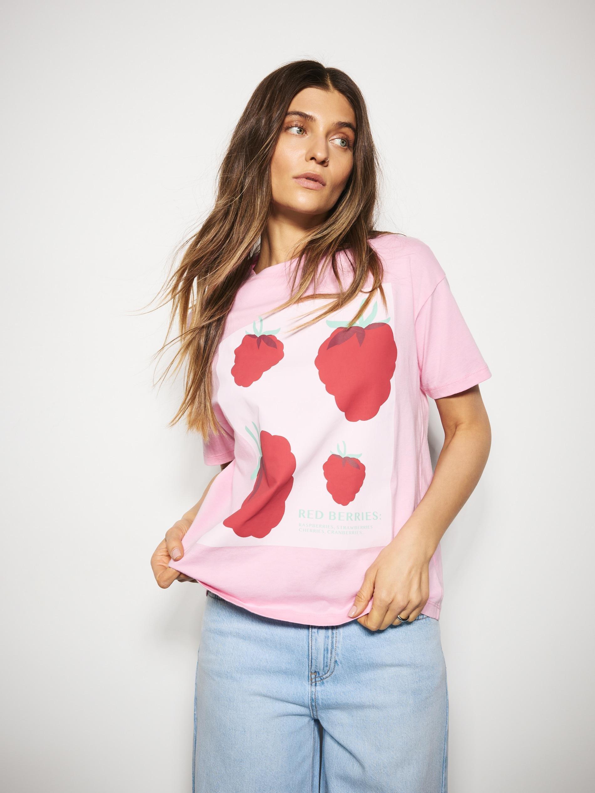 Yellow T-Shirt With Print, Pink, large image number 3