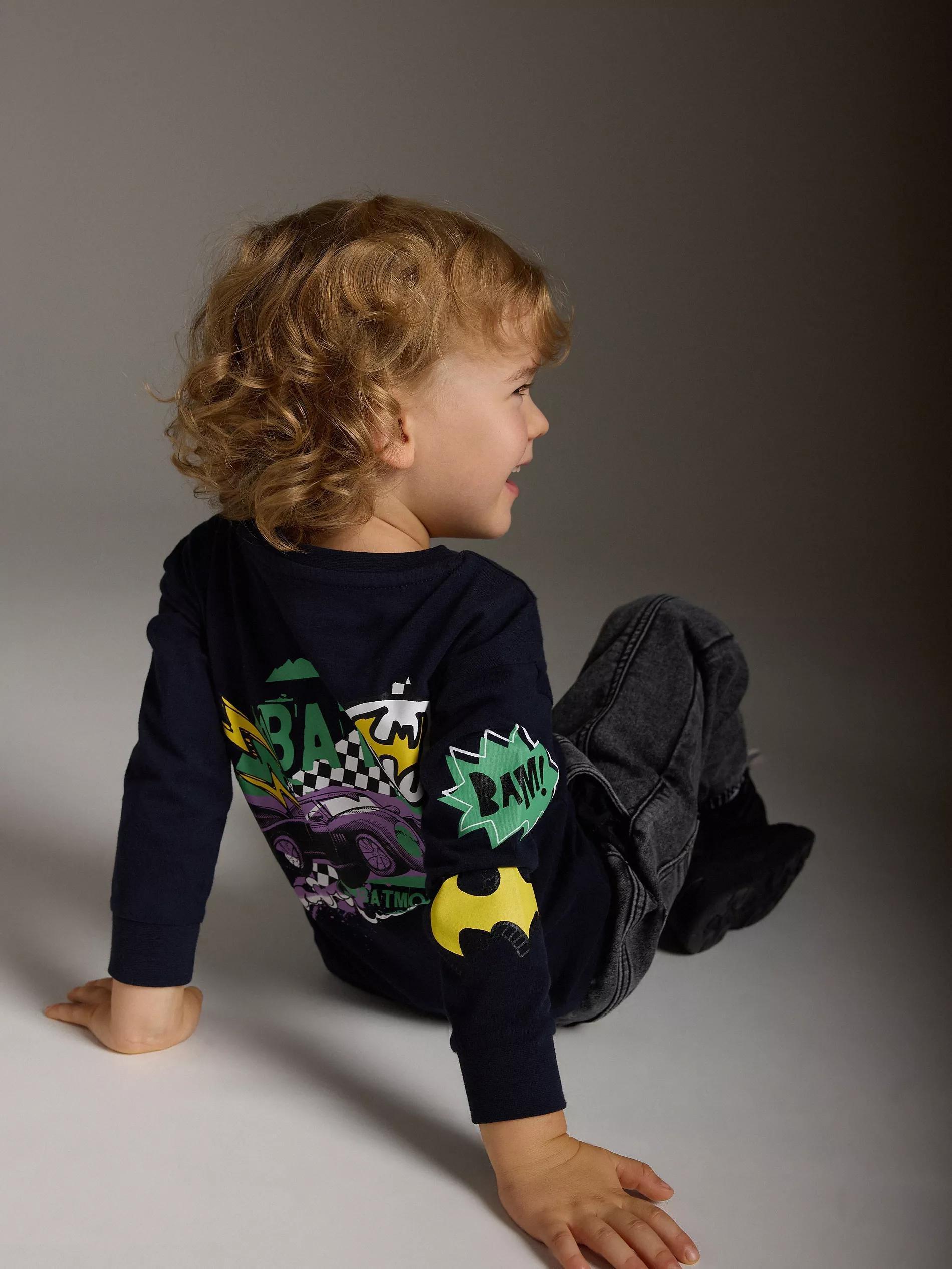 black Batman long sleeve T-shirt, , large image number 1