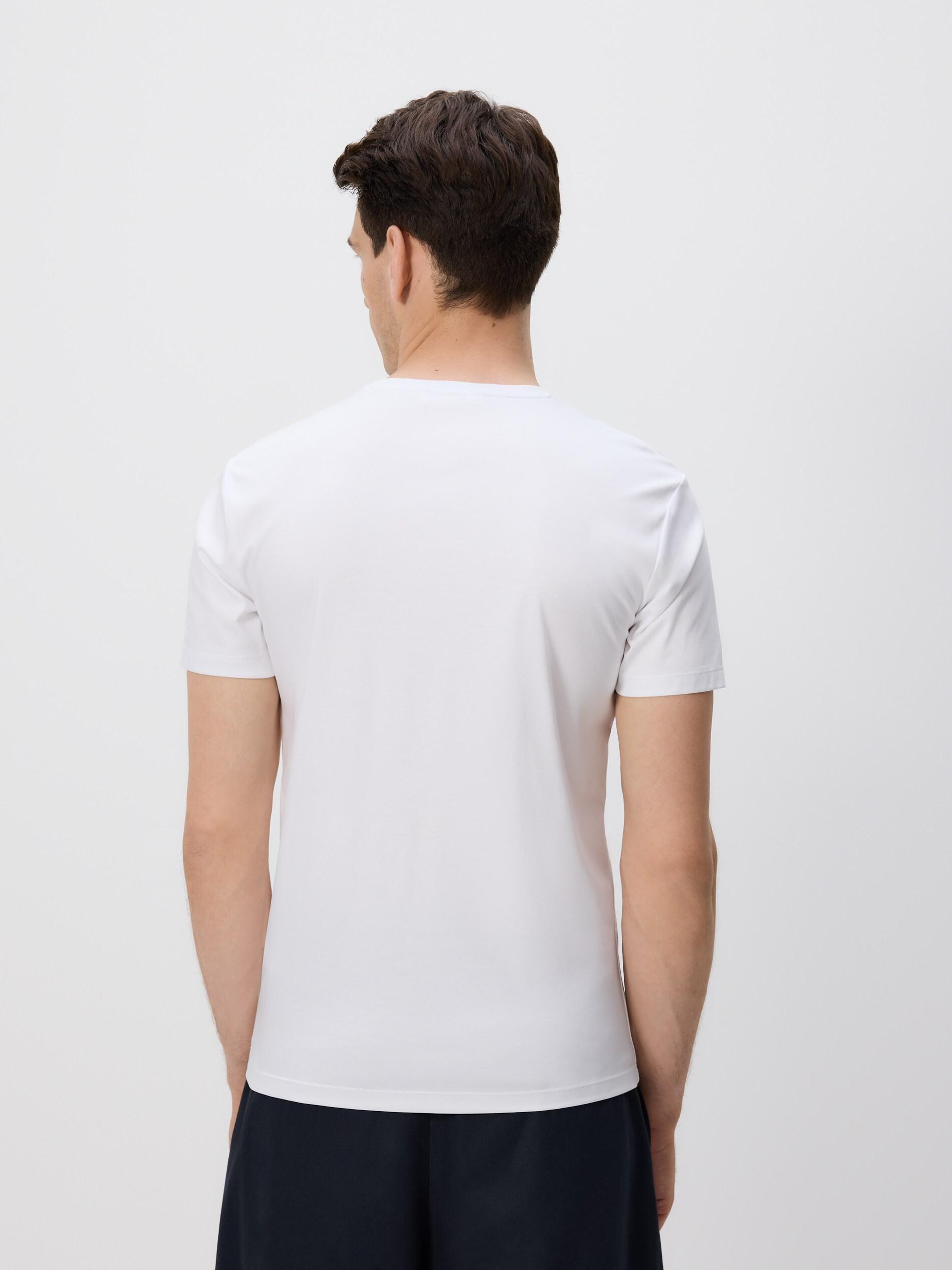 تيشيرت أبيض بقصة عادية بخليط مودال, White, large image number 3