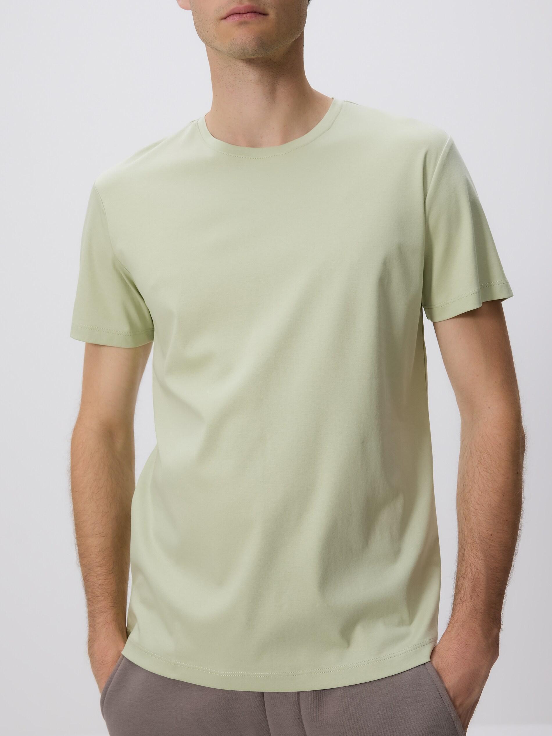 PALE GREEN Regular fit modal blend T-shirt, Green, large image number 1