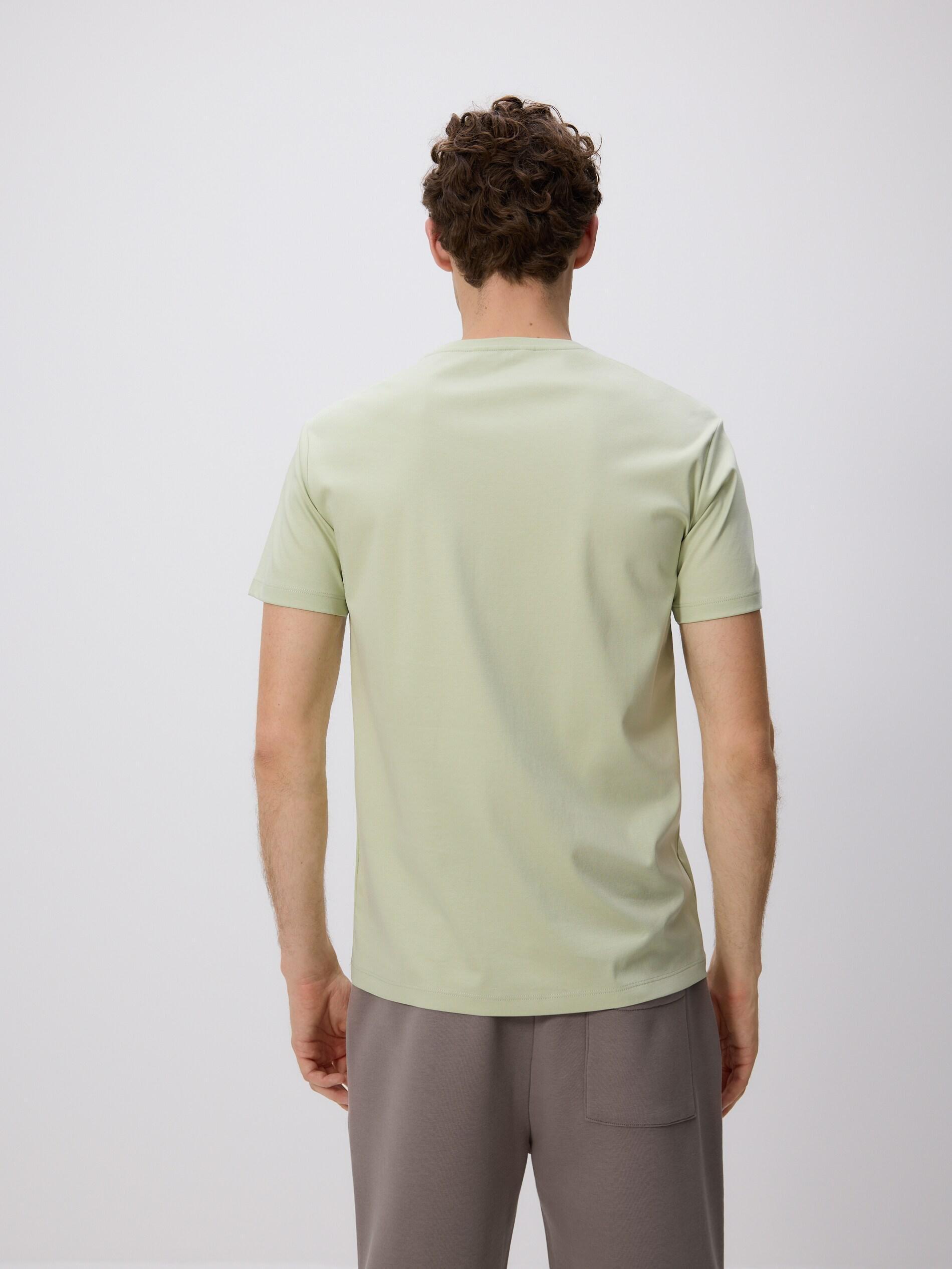 PALE GREEN Regular fit modal blend T-shirt, Green, large image number 3