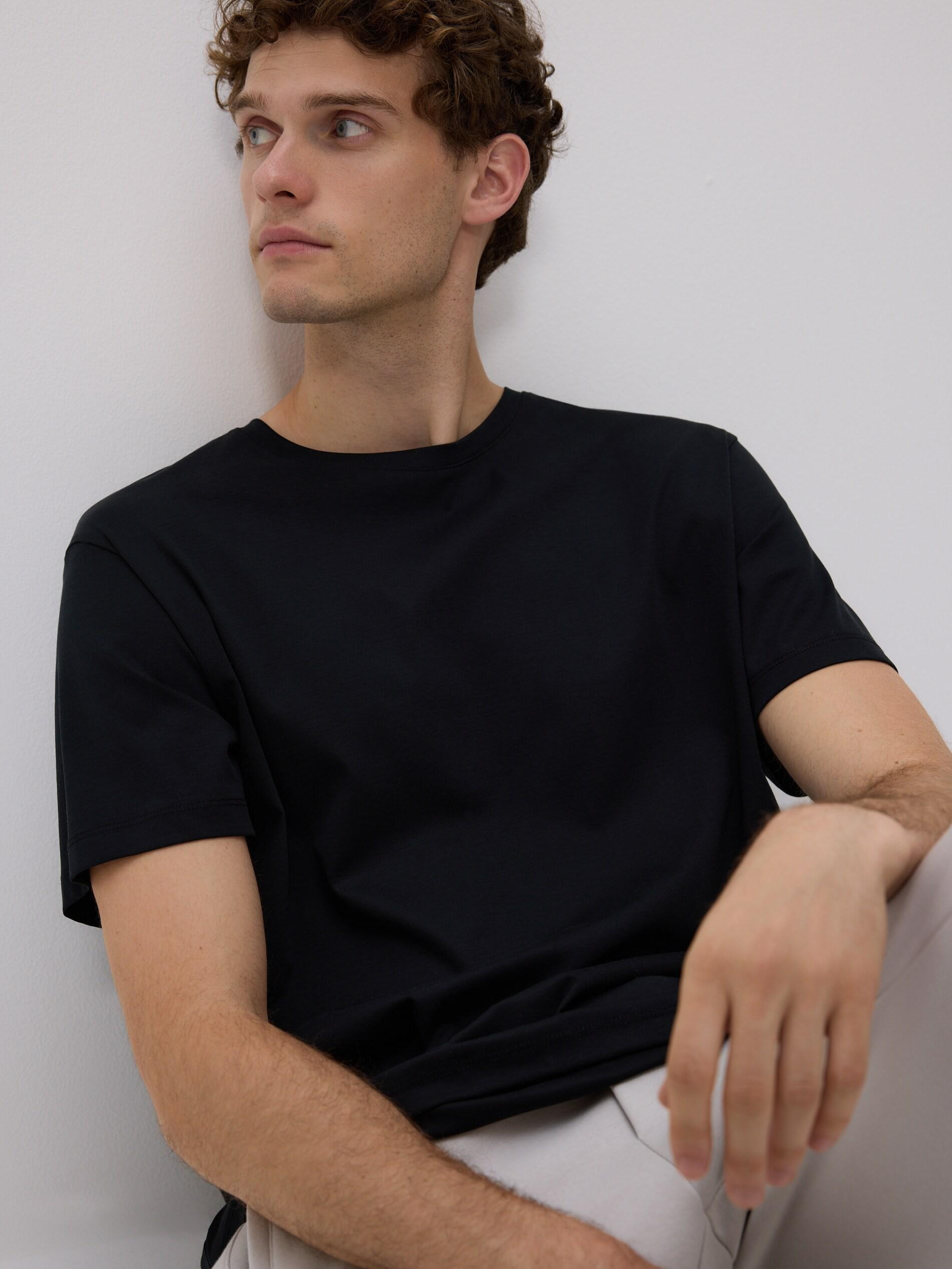 BLACK Regular fit modal blend T-shirt, Black, large image number 3