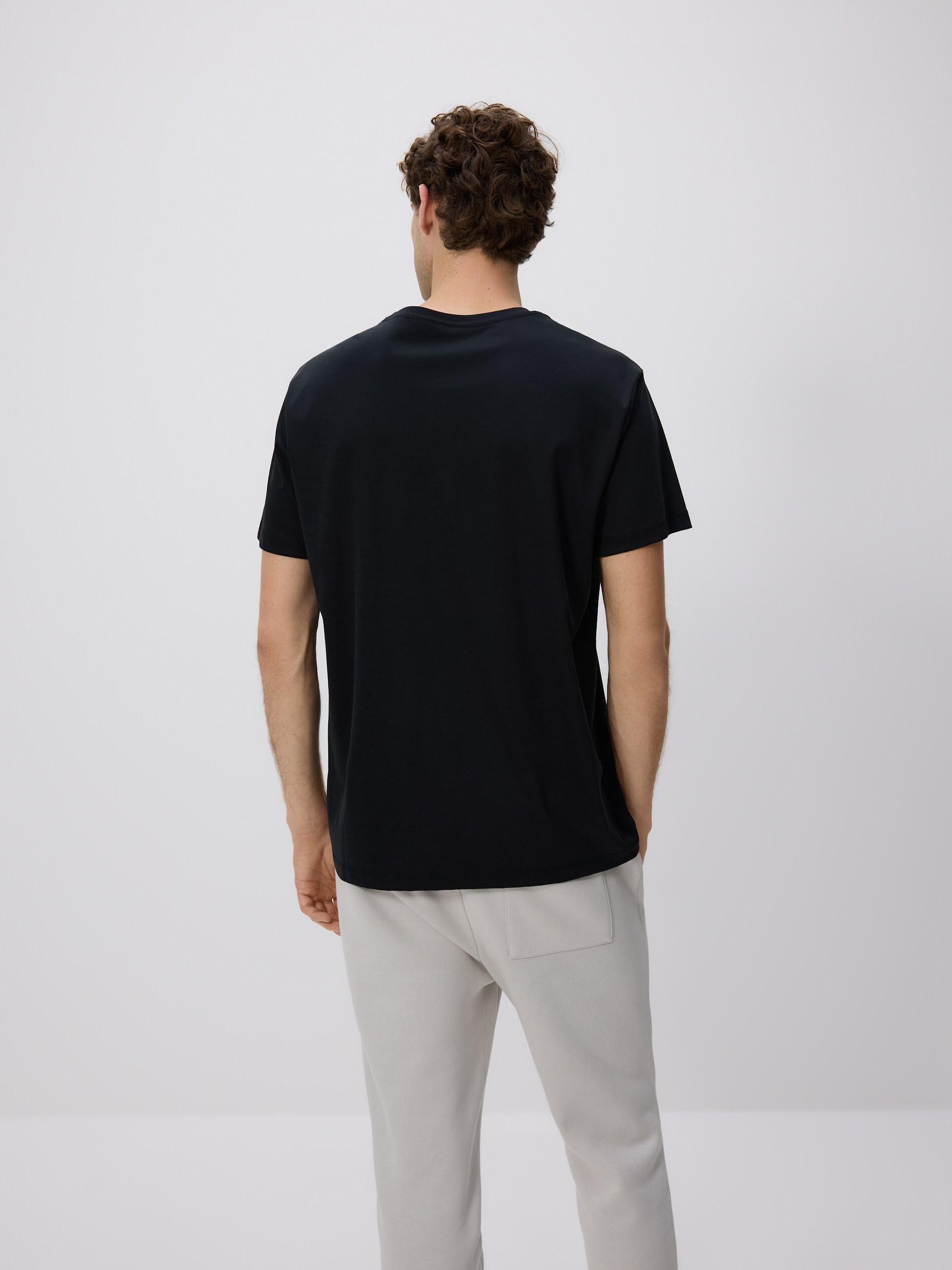 BLACK Regular fit modal blend T-shirt, Black, large image number 4