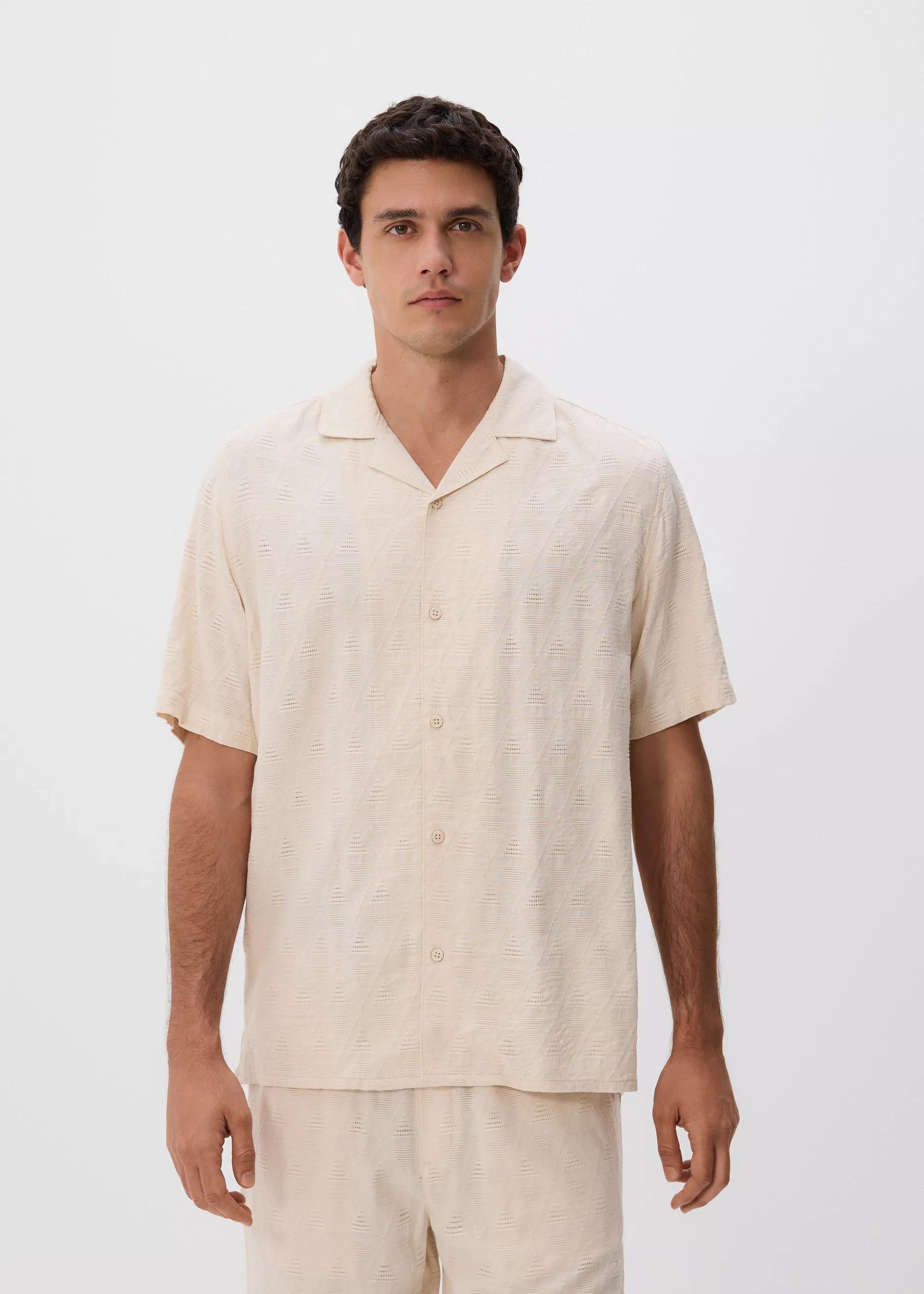Beige Regular Fit Shirt In Structured Fabric, Beige, large image number 2