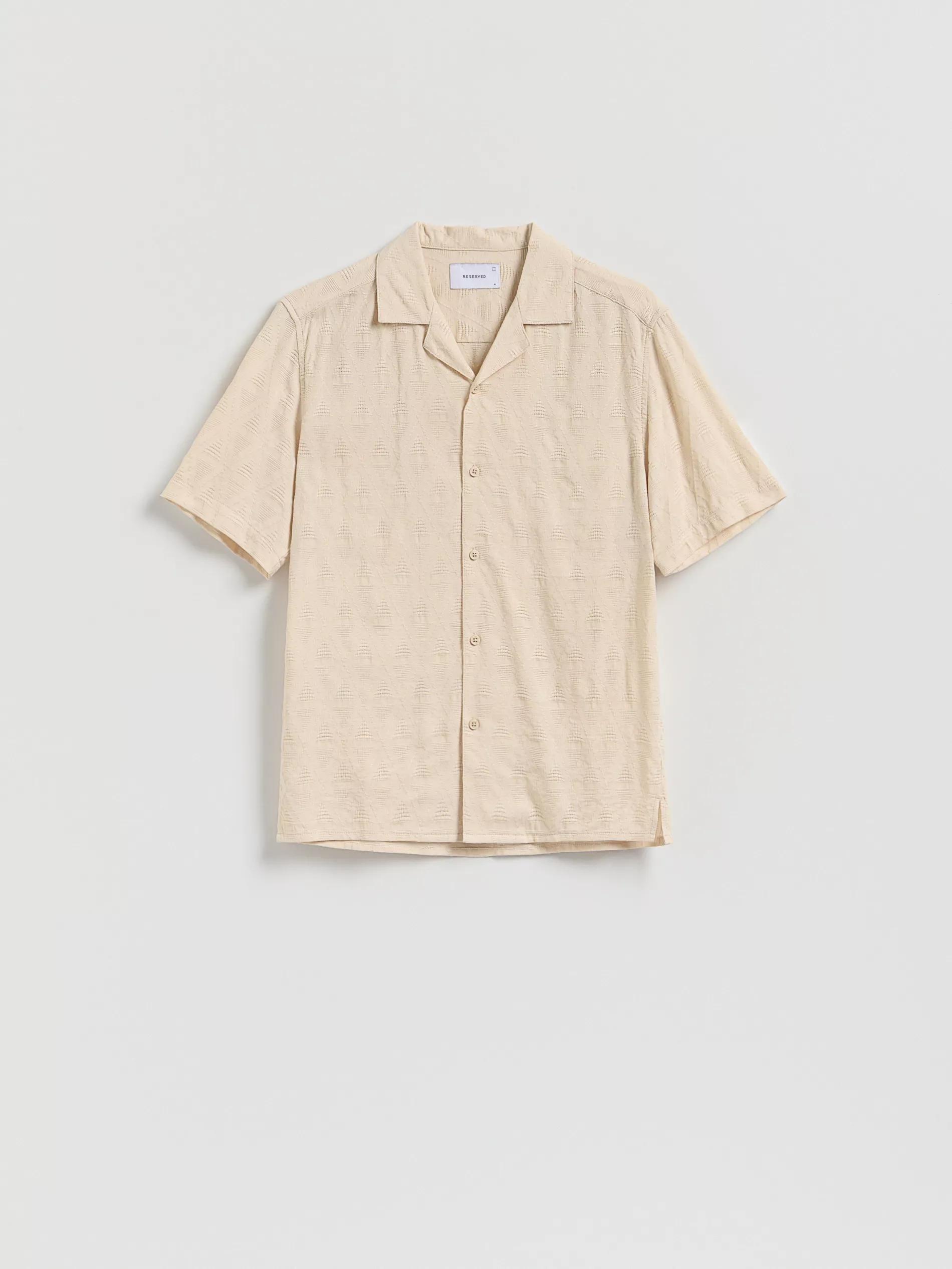 Beige Regular Fit Shirt In Structured Fabric, Beige, large image number 5