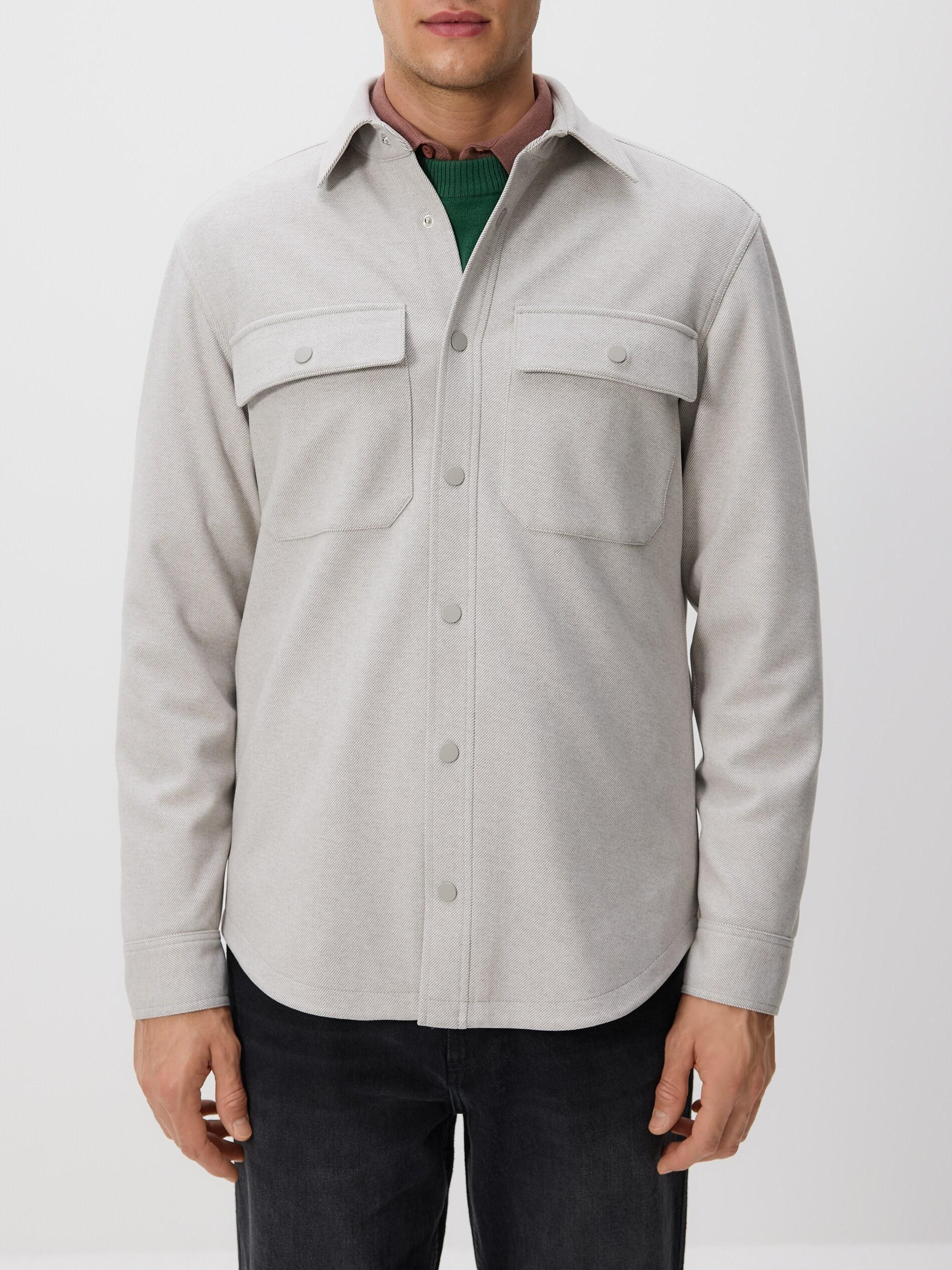 Grey Collared Shacket, Light grey, medium