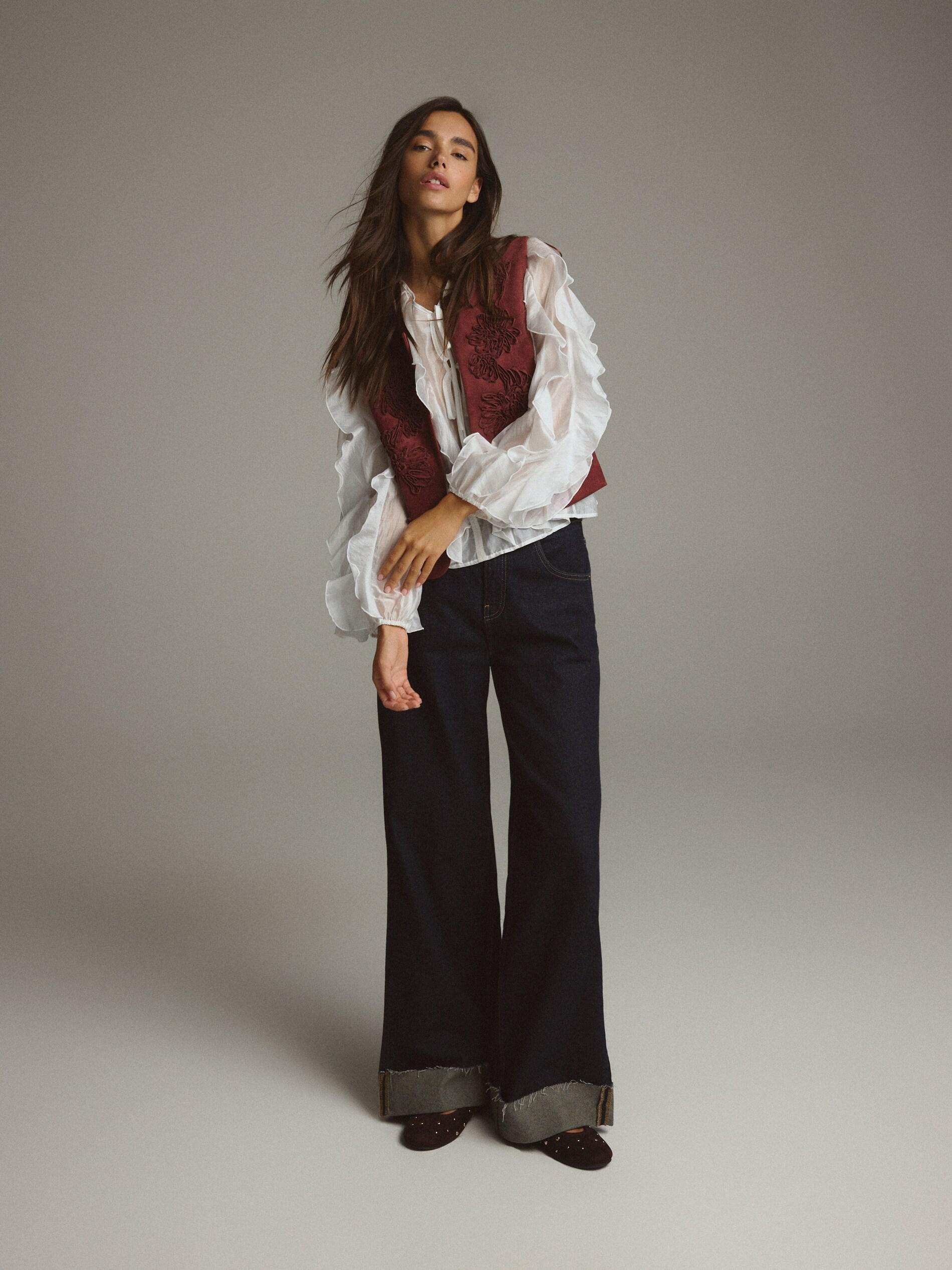 Brown Studded Ballerinas, Brown, medium