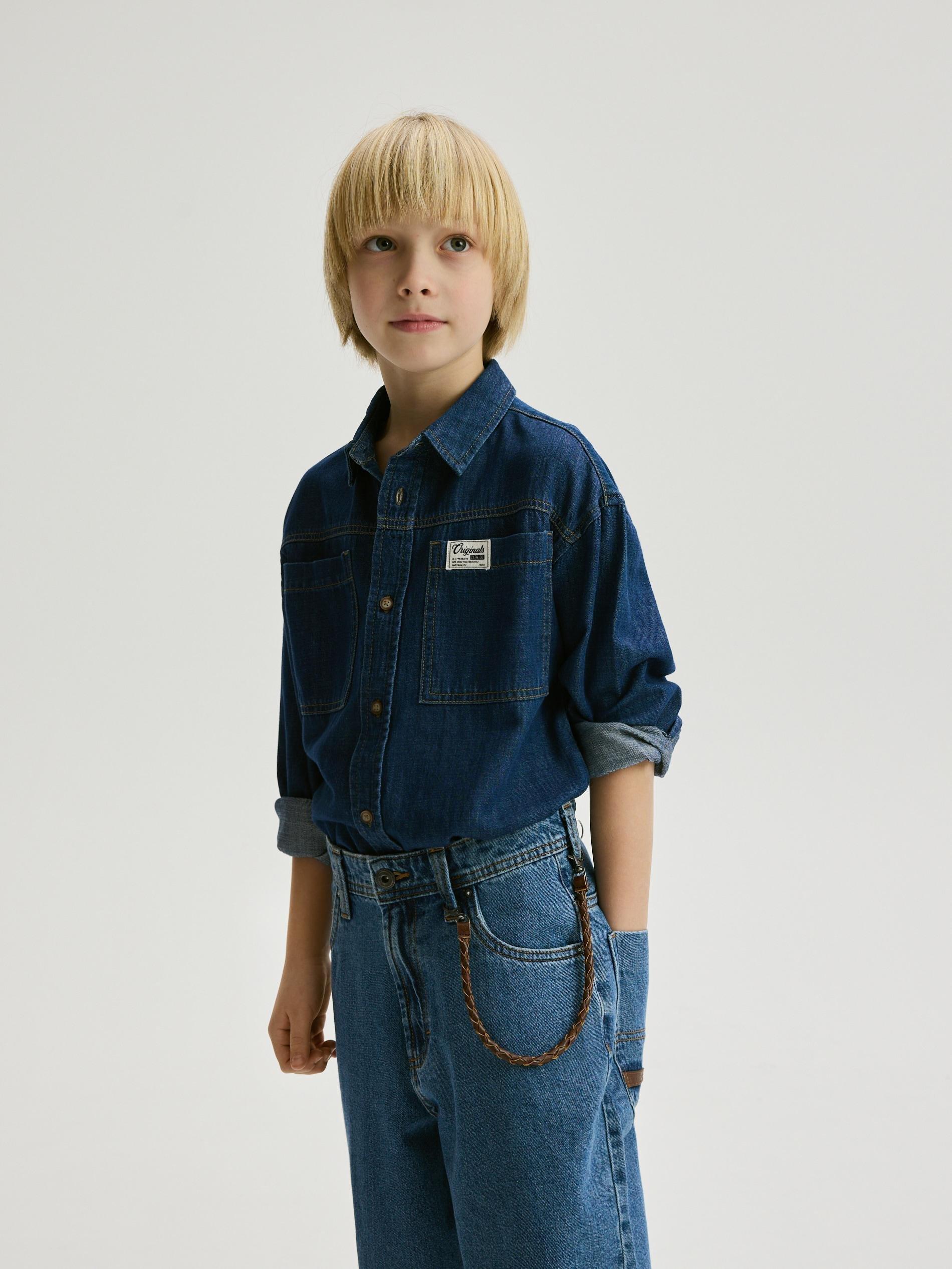 Blue Jeans Baggy Jeans With Keychain, Blue, large image number 5